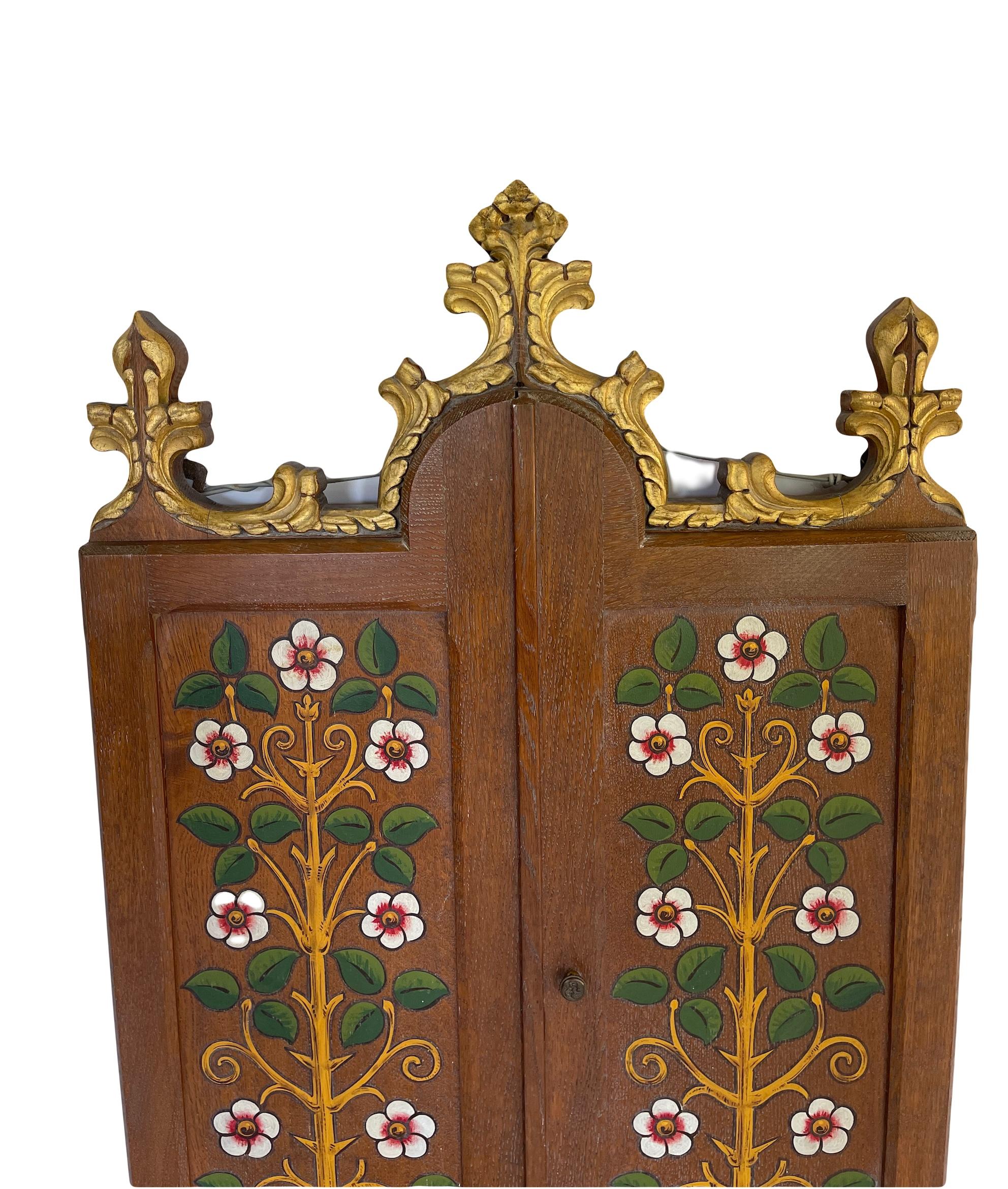 Wood Large antique triptych of the Holy Virgin 42'', 19th century For Sale