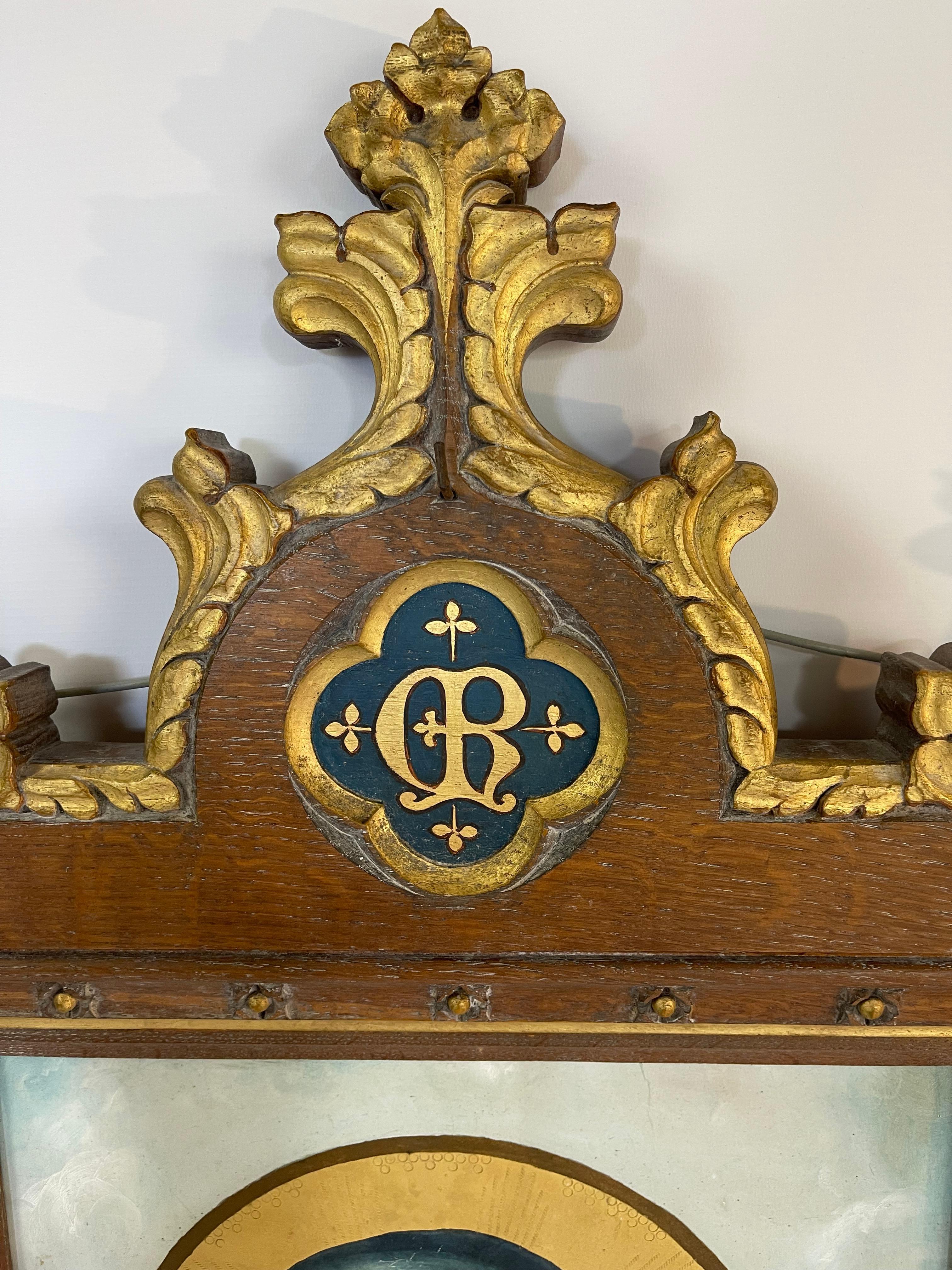 Large antique triptych of the Holy Virgin 42'', 19th century For Sale 1