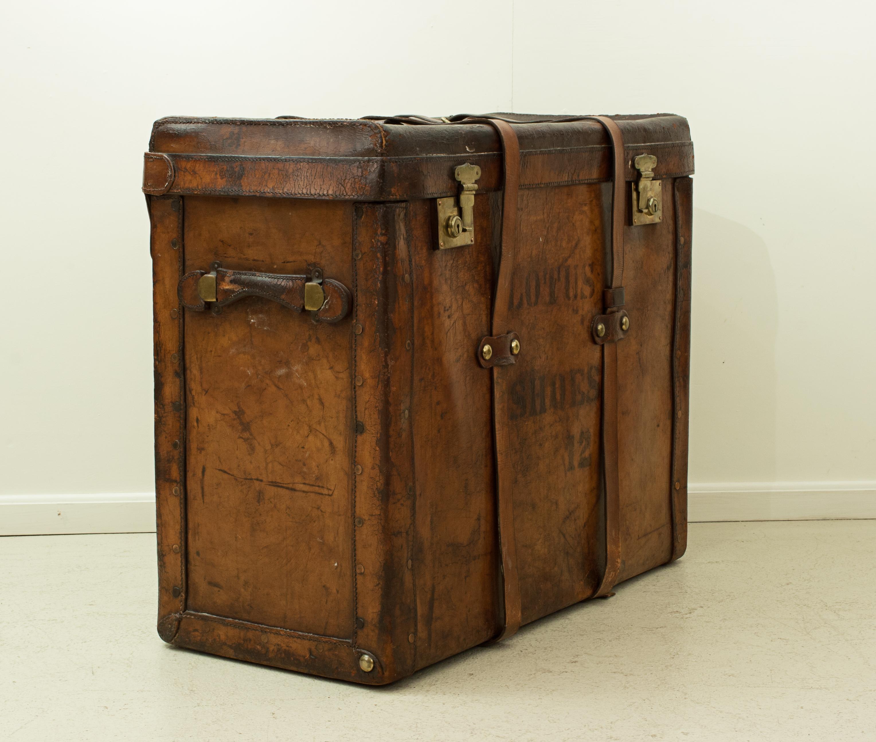 British Large Antique Trunk for Shoes