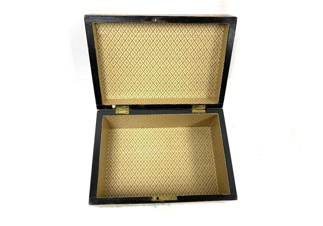 Gran caja antigua de Tunbridge Ware con tapa Fieltro en venta