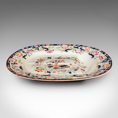 Large Antique Turkey Platter, English, Ceramic, Meat Serving Dish, Victorian