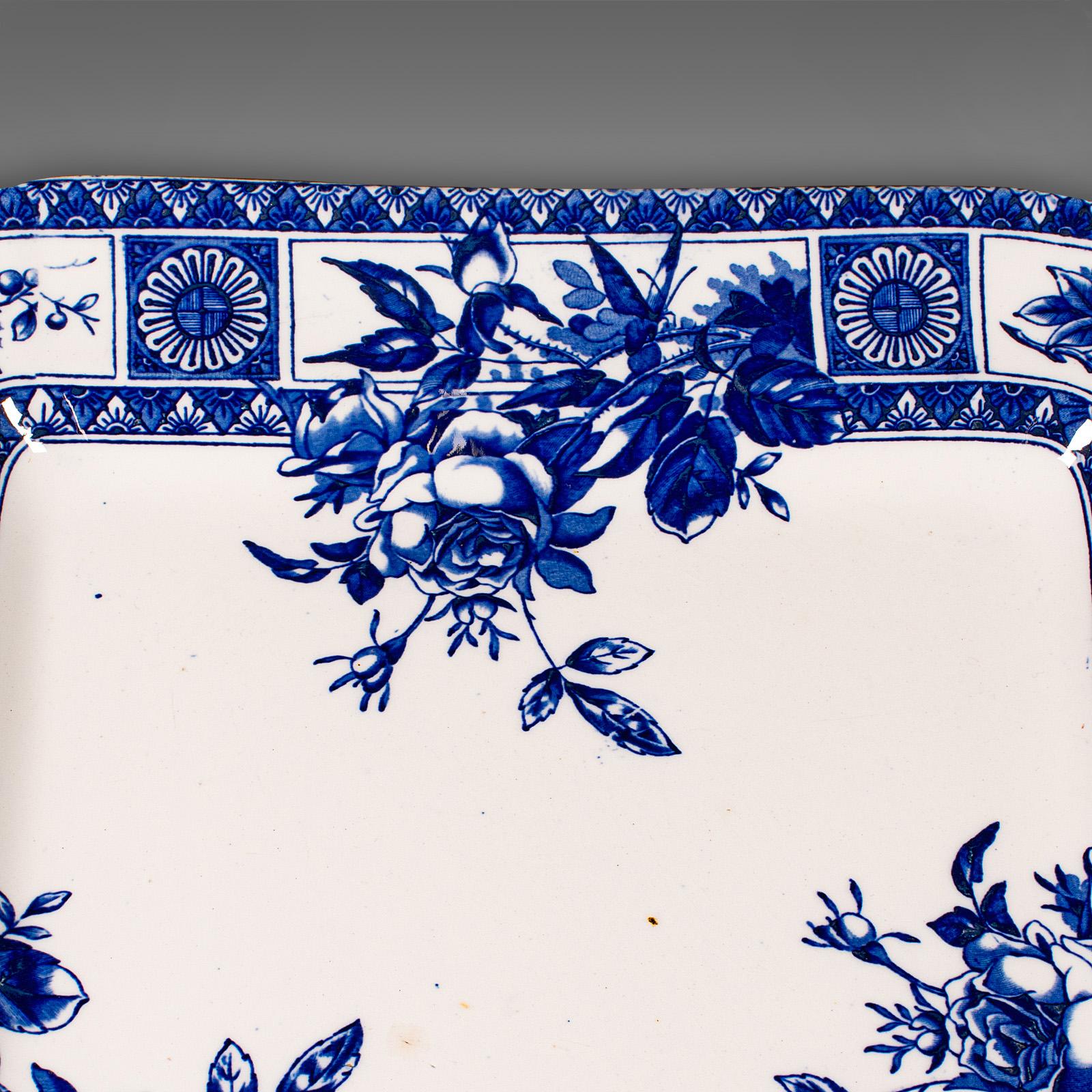 Céramique Grand plateau de Turquie ancien, anglais, céramique, plat de service à viande, victorien en vente