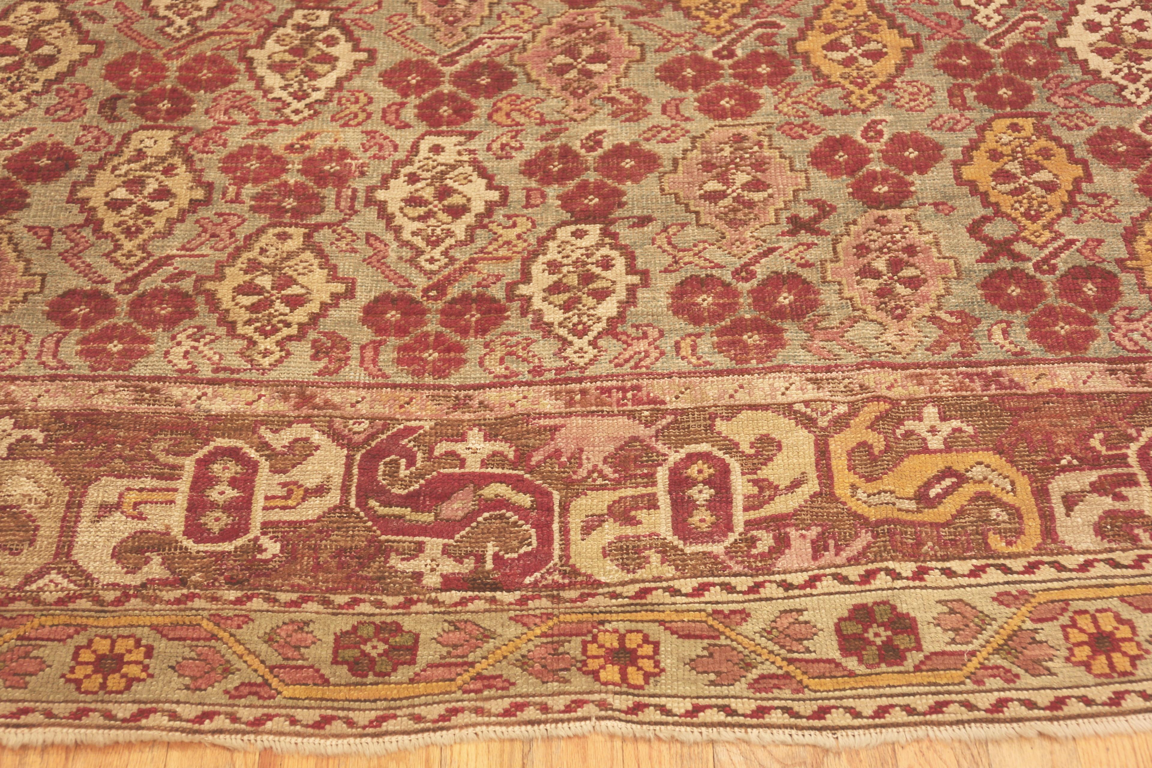 Oushak Antique Turkish Ghiordes Area Rug. 15 ft 5 in x 17 ft 4 in For Sale