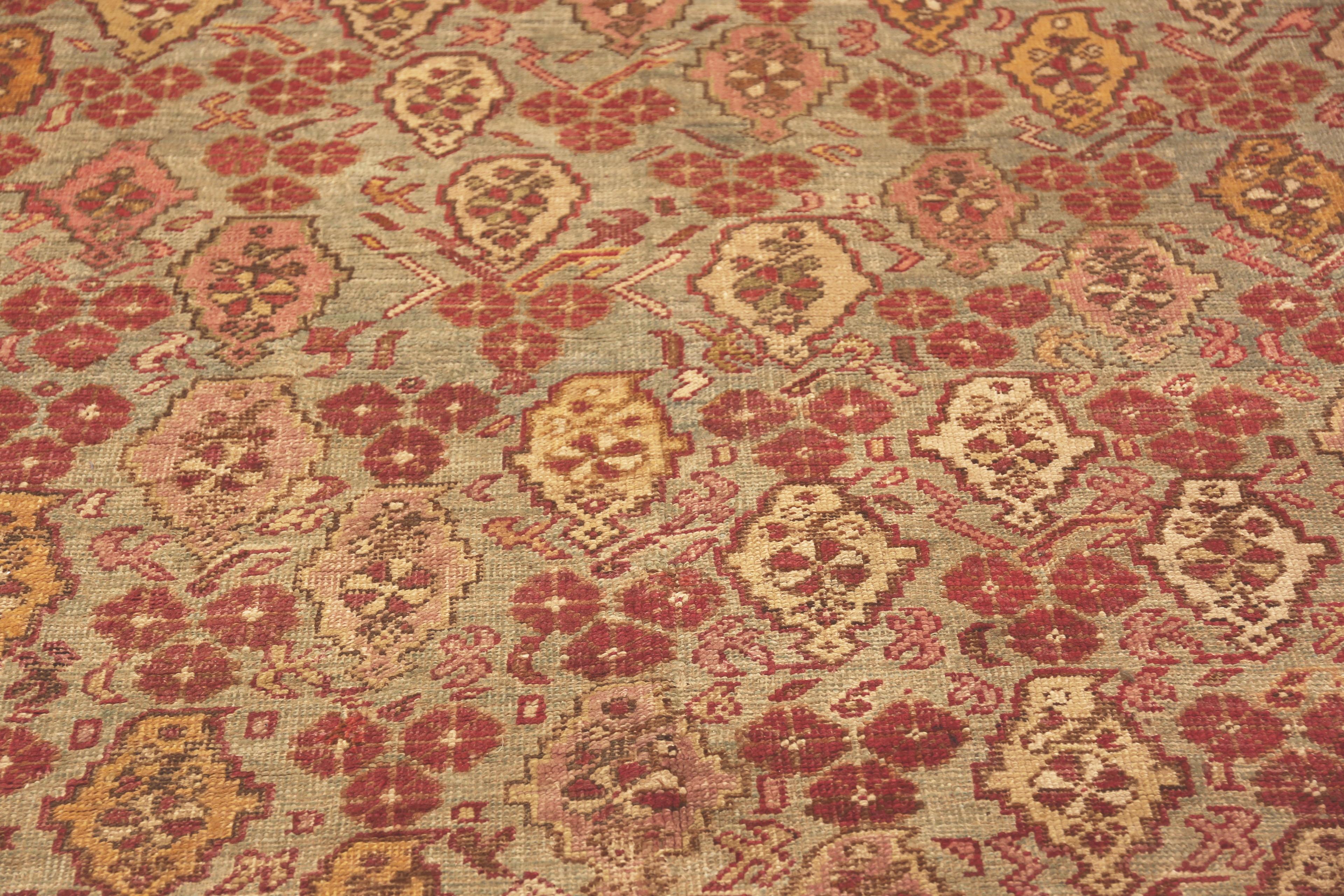 Hand-Knotted Antique Turkish Ghiordes Area Rug. 15 ft 5 in x 17 ft 4 in For Sale