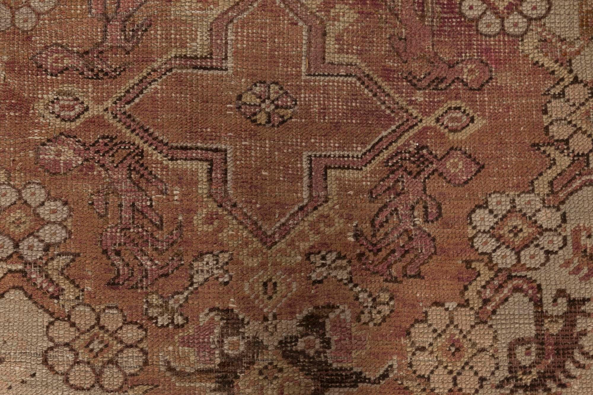 Hand-Knotted Large Antique Turkish Ghiordes Handmade Wool Rug For Sale