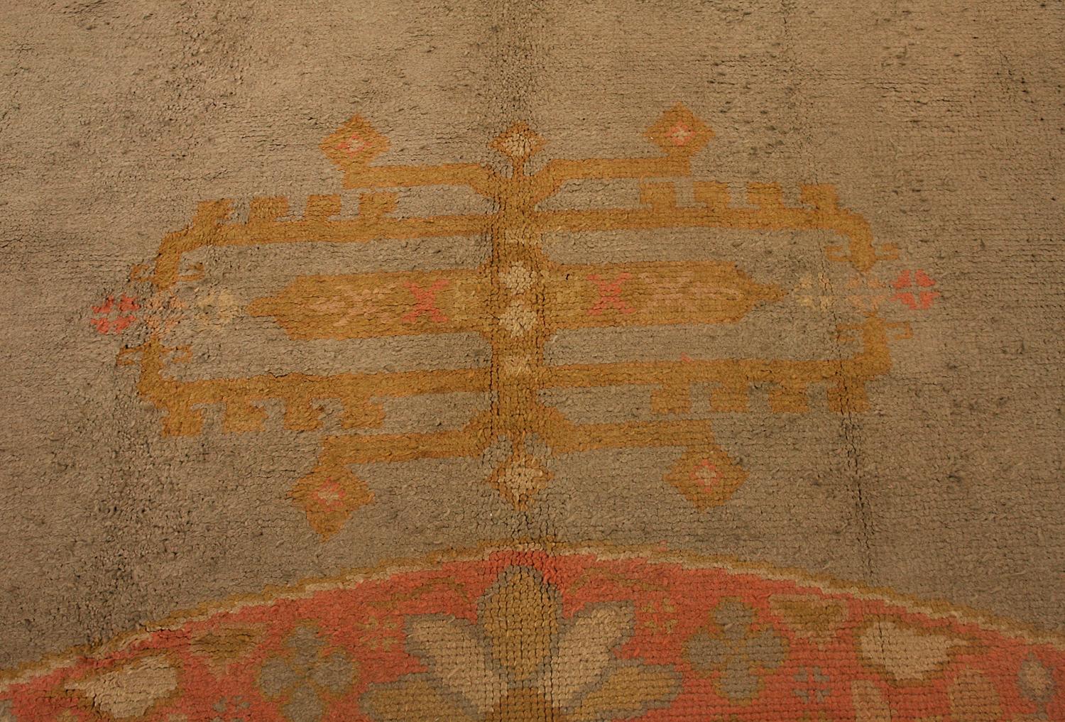 20th Century Large Antique Turkish Izmir Large Wool Carpet, ca. 1920 For Sale