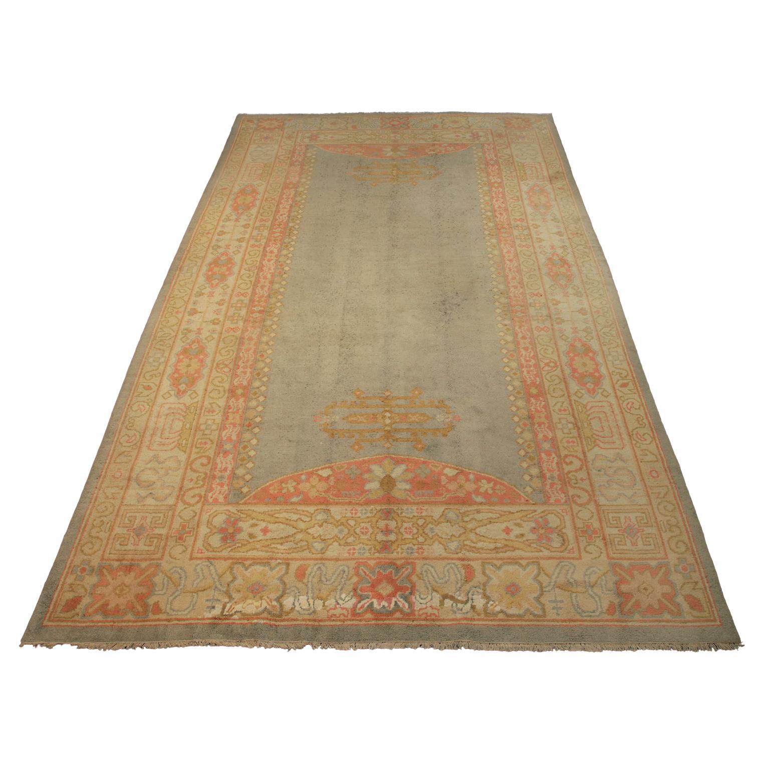 Large Antique Turkish Izmir Large Wool Carpet, ca. 1920 For Sale