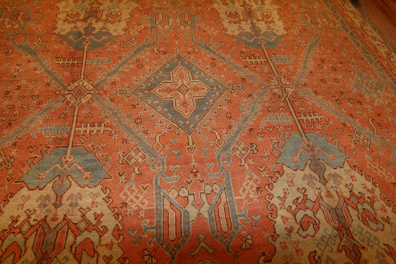20th Century Nazmiyal Collection Antique Turkish Oushak Rug. 14 ft 2 in x 20 ft  For Sale