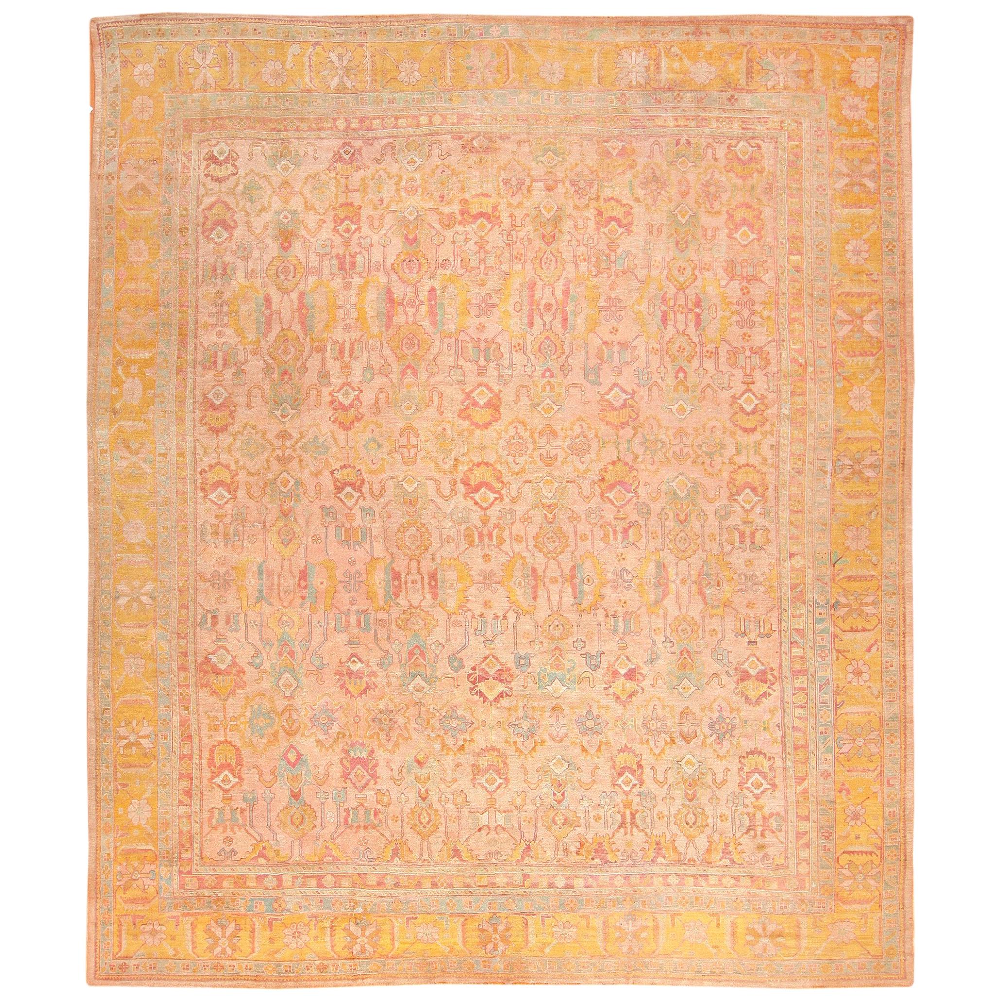 Nazmiyal Collection Antique Turkish Oushak Rug. Size: 14 ft 7 in x 17 ft 6 in