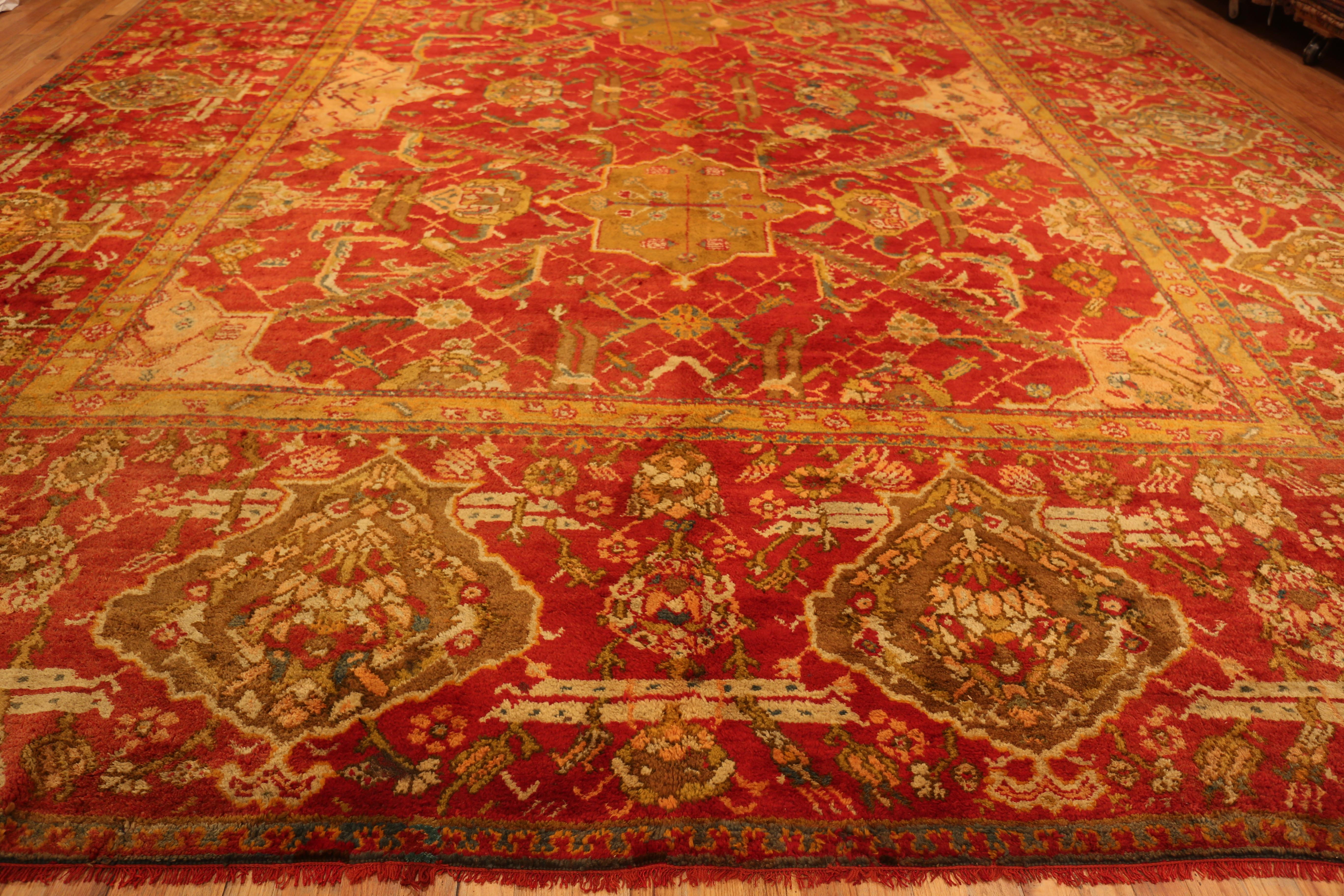 Large Antique Turkish Oushak Rug, Country of origin / rug type: Turkish rugs, Circa date: 1900. Size: 16 ft 4 in x 20 ft (4.98 m x 6.1 m)

