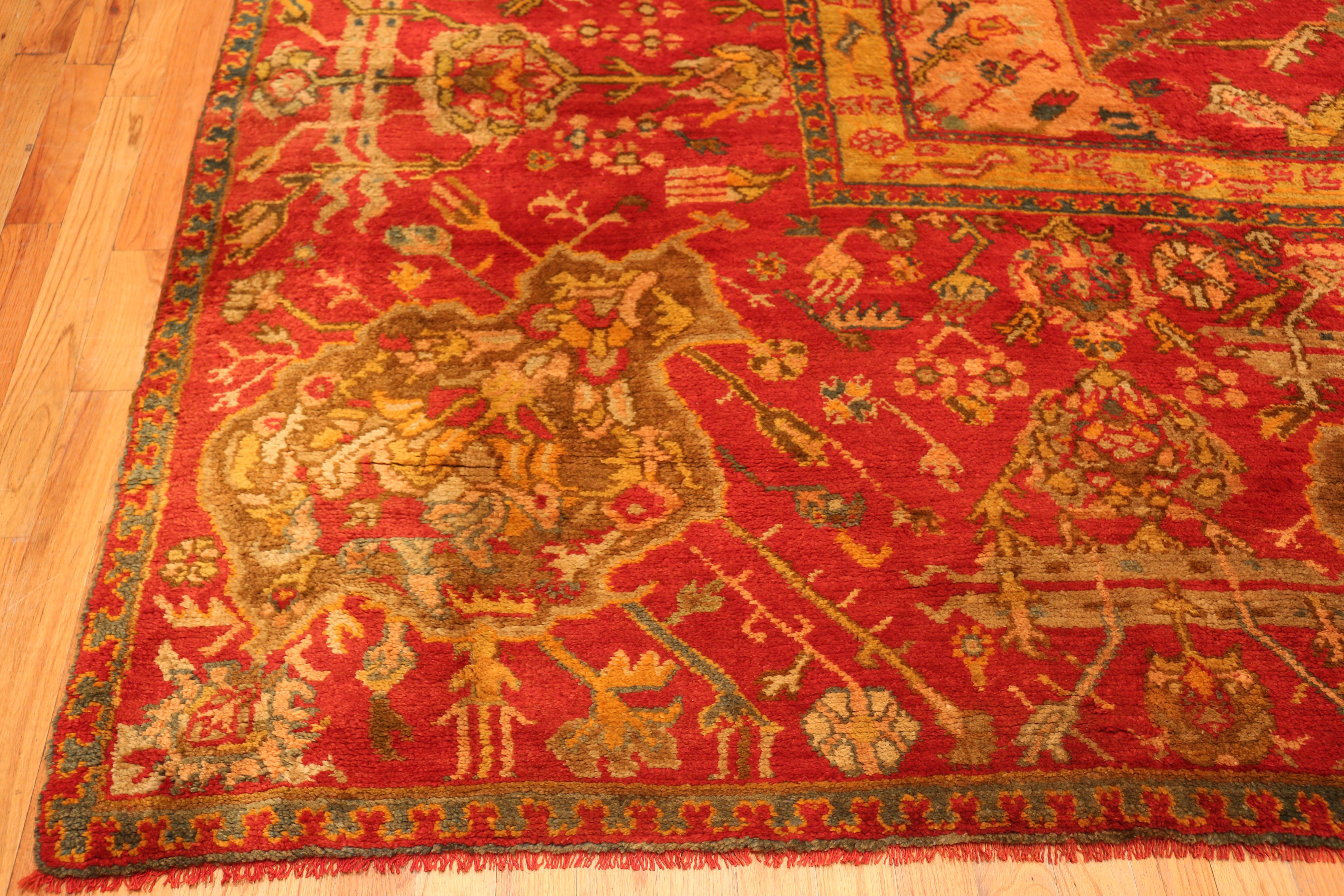 Hand-Knotted Antique Turkish Oushak Rug. Size: 16 ft 4 in x 20 ft For Sale