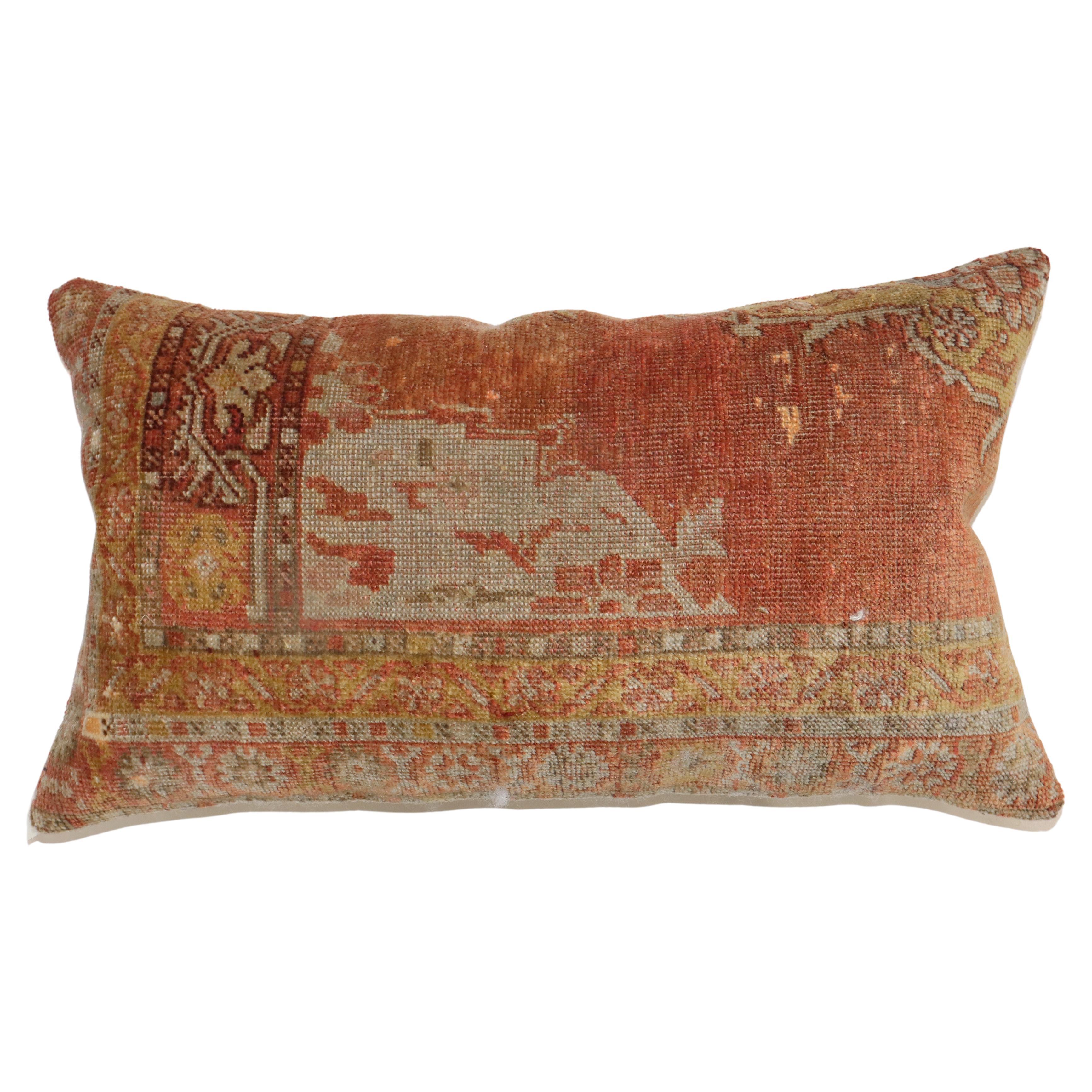 Large Antique Turkish Rug Pillow