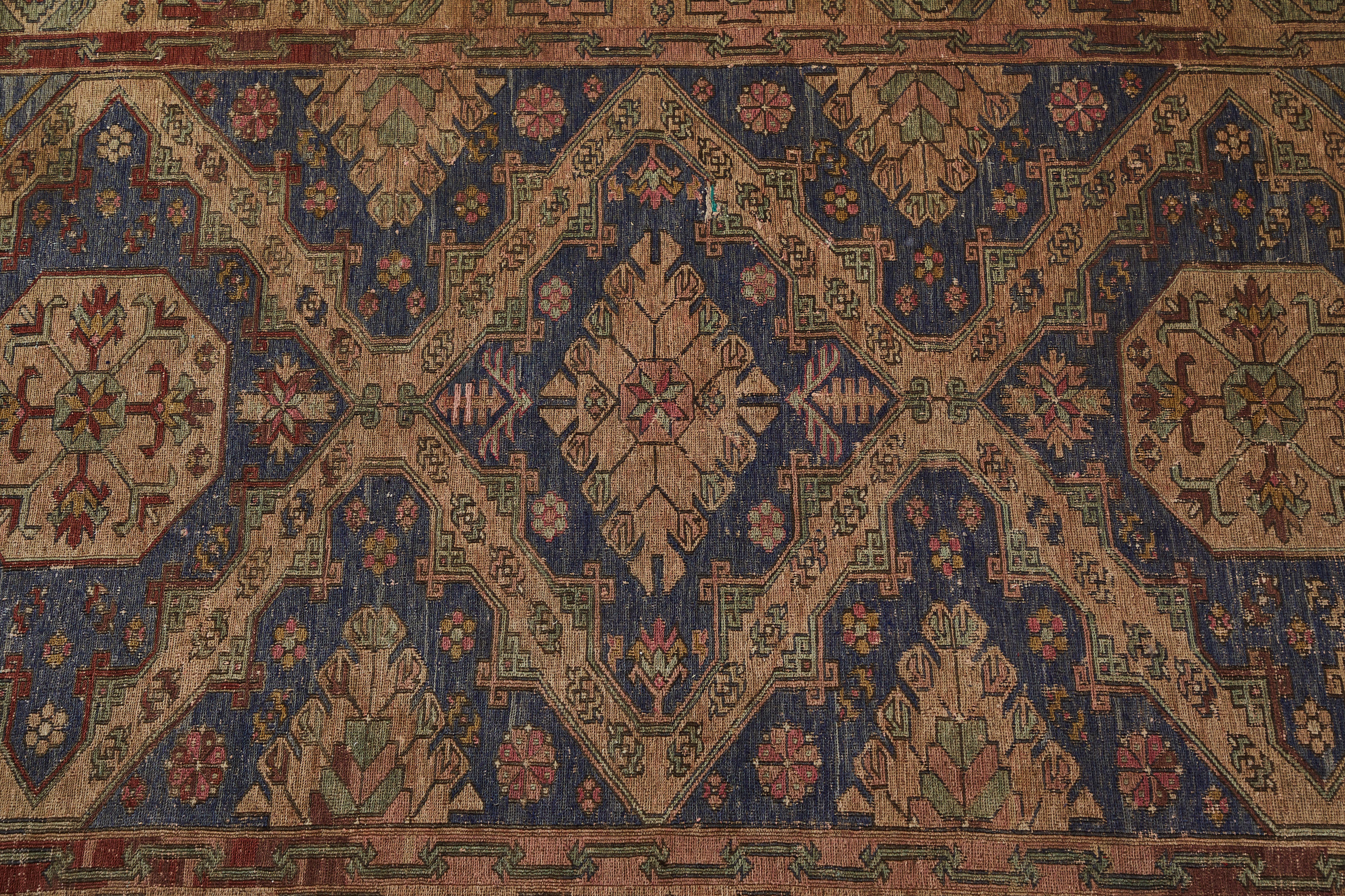 Large Antique Caucasian Rug with Intricate Details In Good Condition In Los Angeles, CA