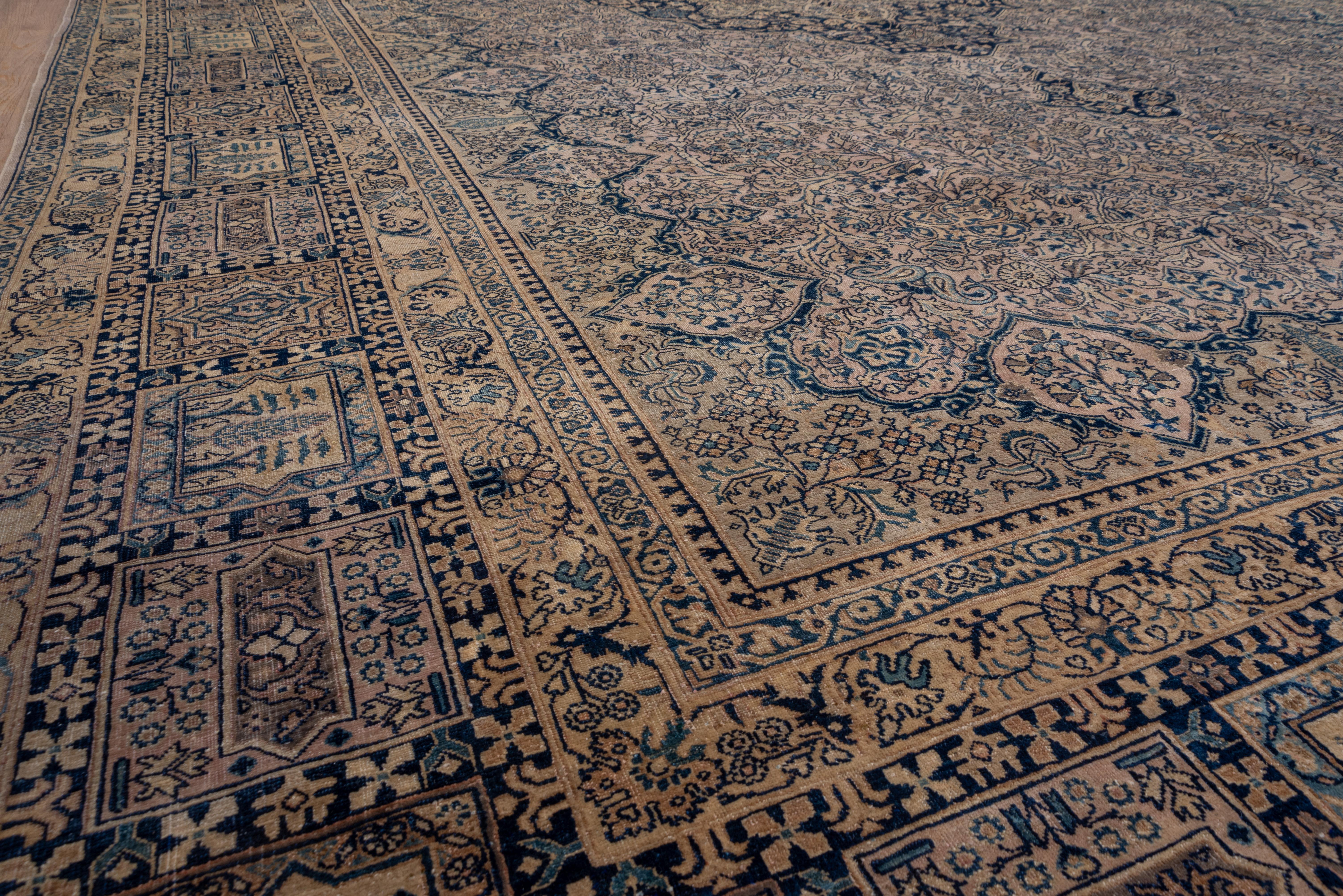 Tabriz Large Antique Turkish Sivas Carpet, Navy Tones, Center Medallion, circa 1920s For Sale