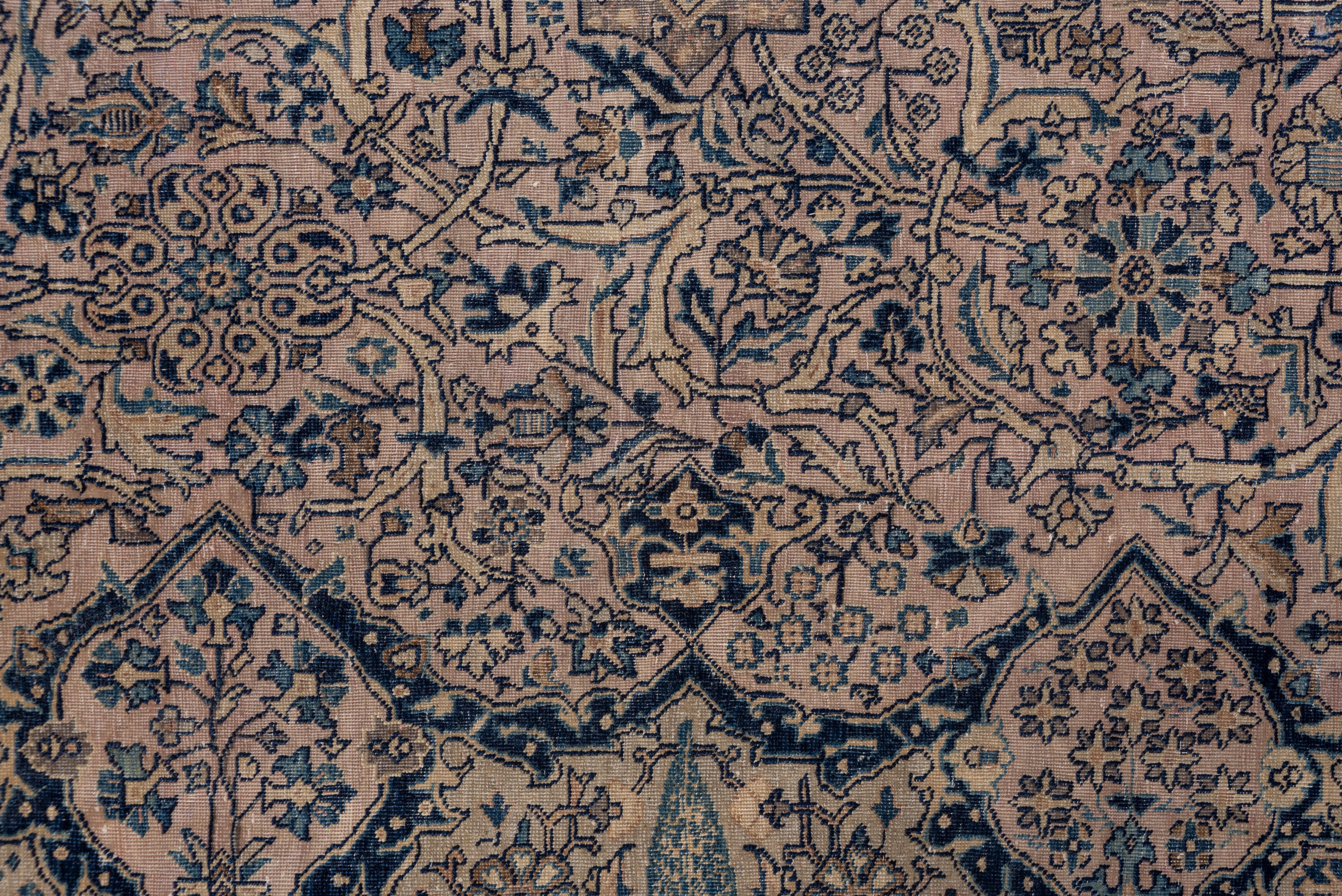 Wool Large Antique Turkish Sivas Carpet, Navy Tones, Center Medallion, circa 1920s For Sale