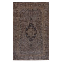 Large Antique Turkish Sivas Carpet, Navy Tones, Center Medallion, circa 1920s