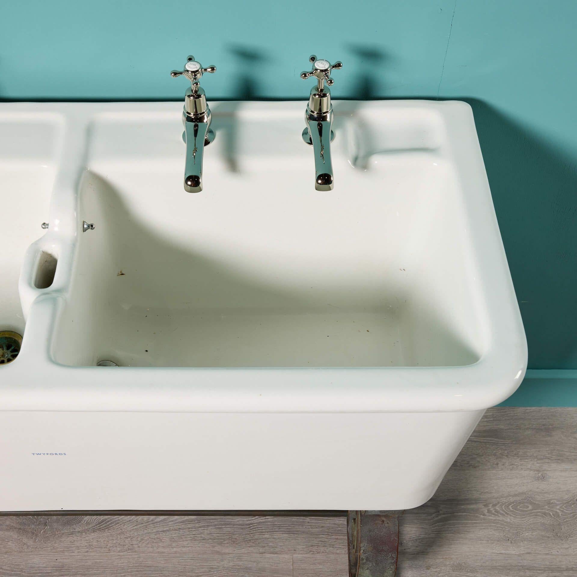 English Large Antique Twyfords Twin Belfast Sink