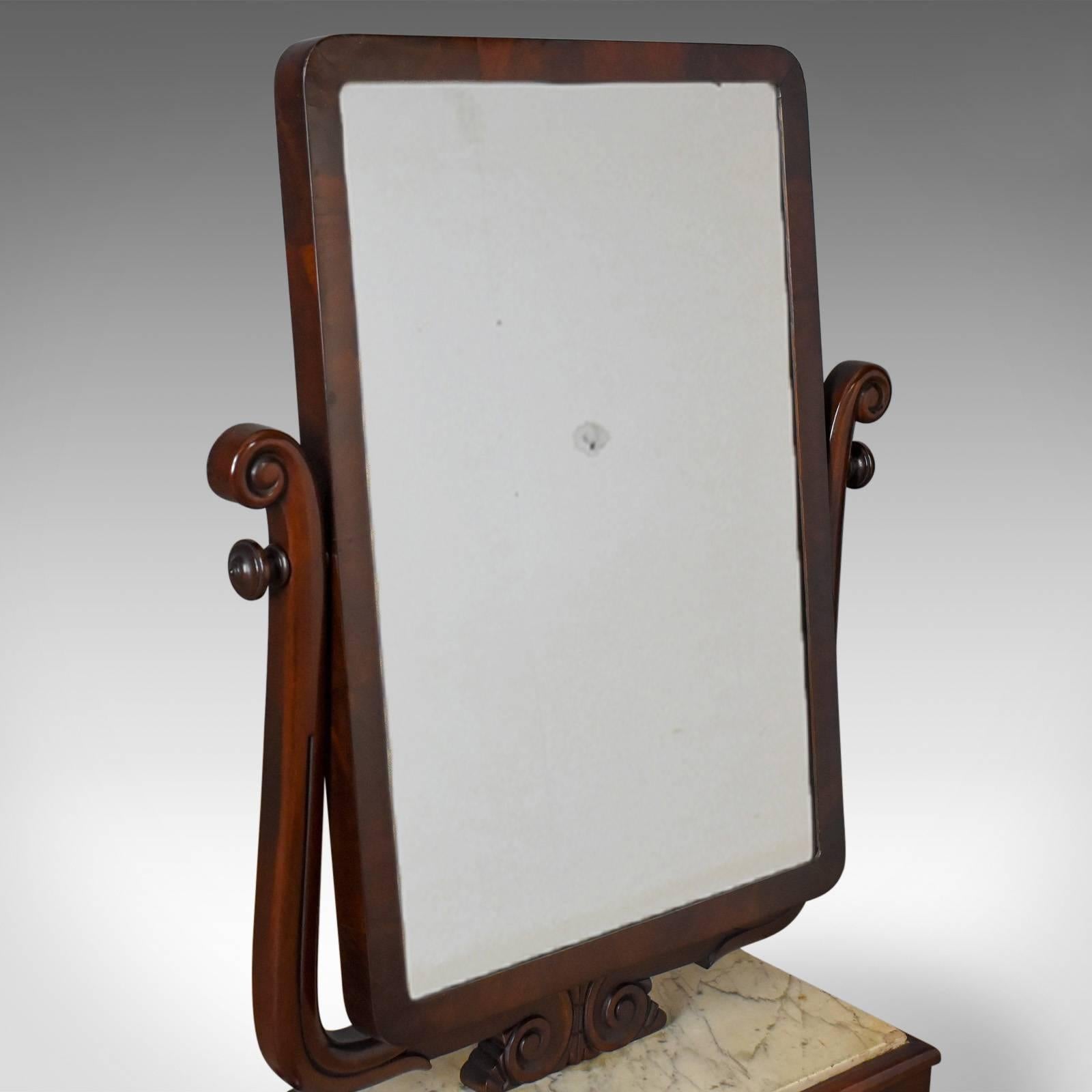 Large Antique Vanity Mirror, English, Victorian Marble, circa 1850 In Good Condition For Sale In Hele, Devon, GB