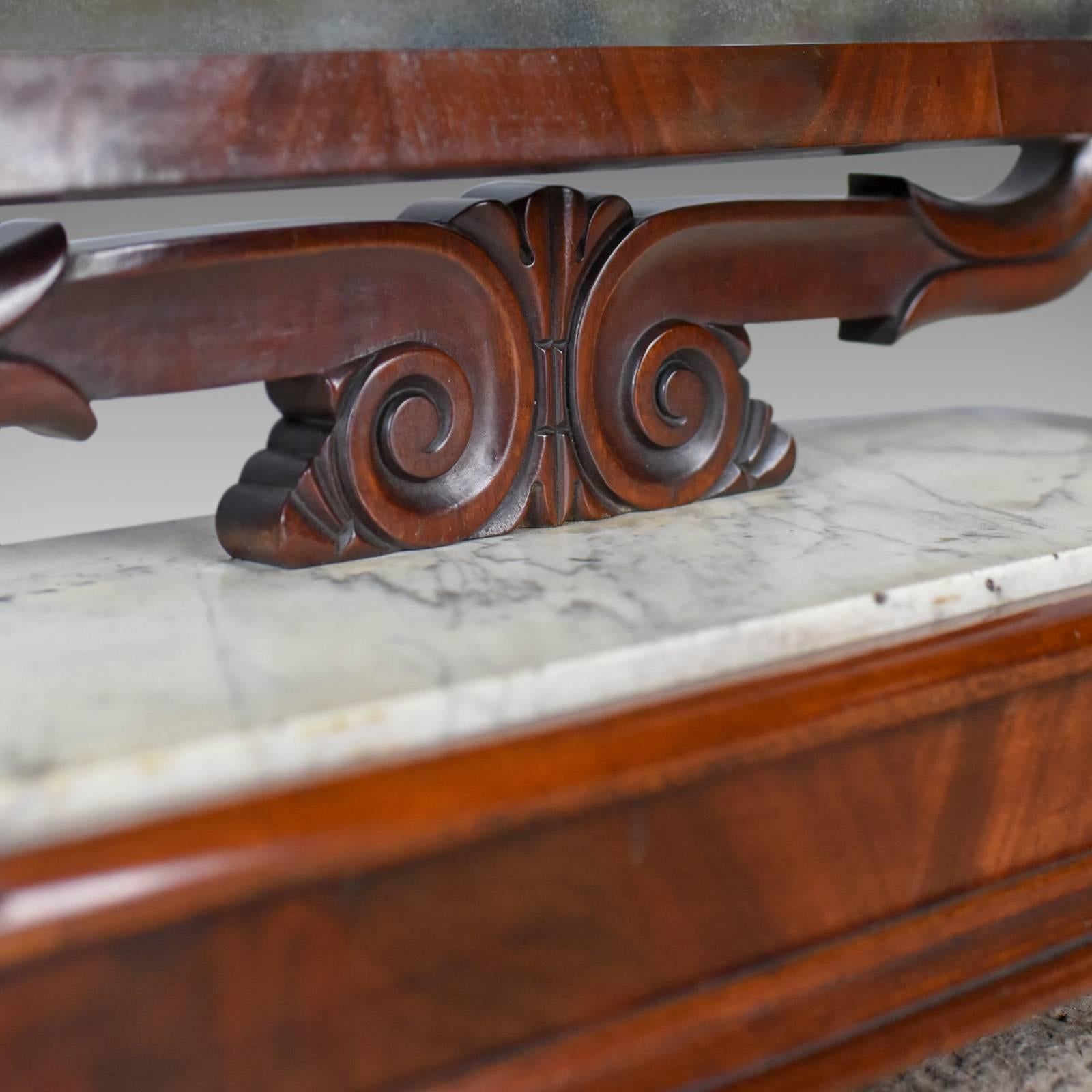 Large Antique Vanity Mirror, English, Victorian Marble, circa 1850 For Sale 4