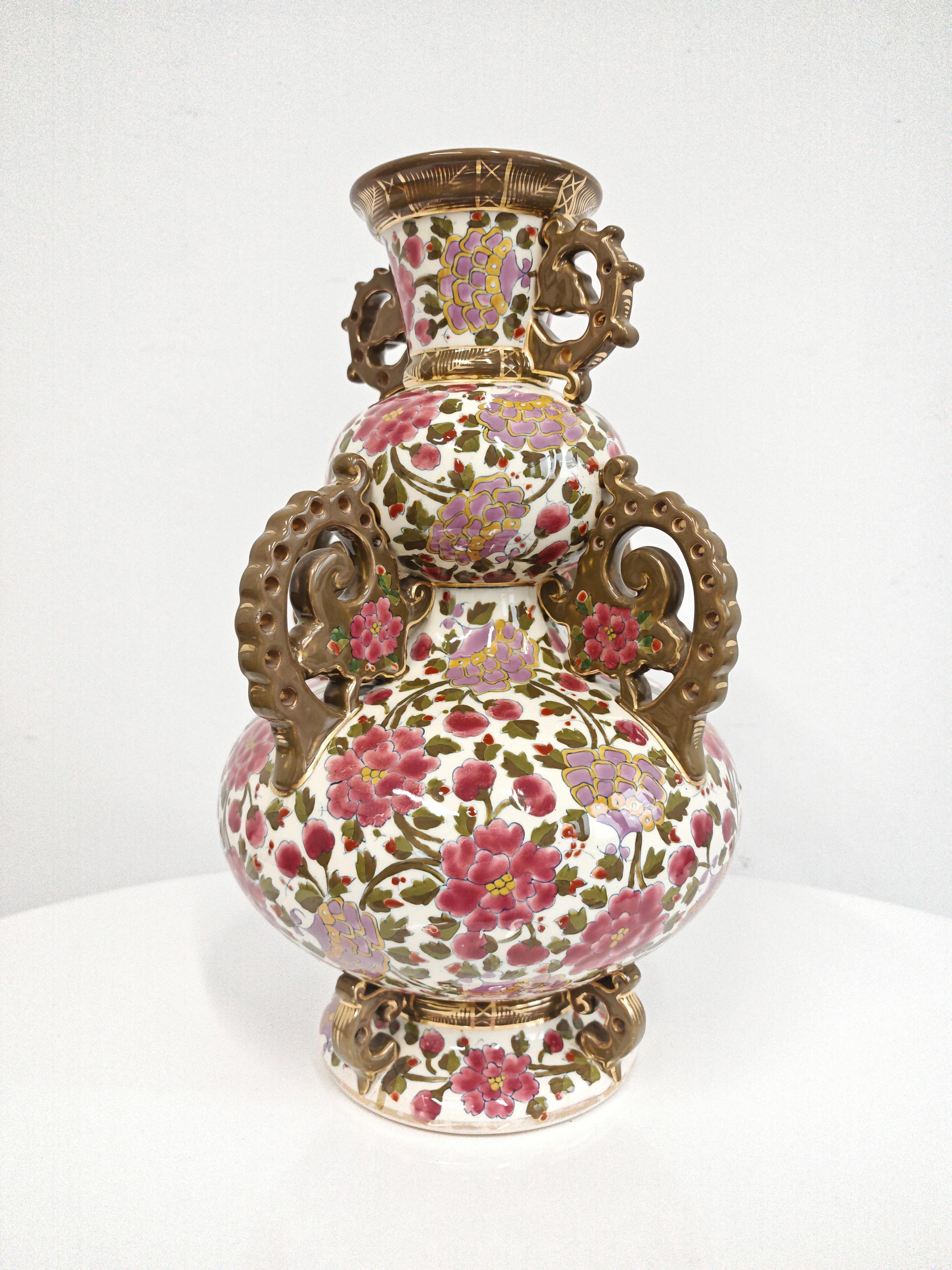 Grande vaso antico di Fischer Budapest, Ungheria, XIX secolo in vendita 4