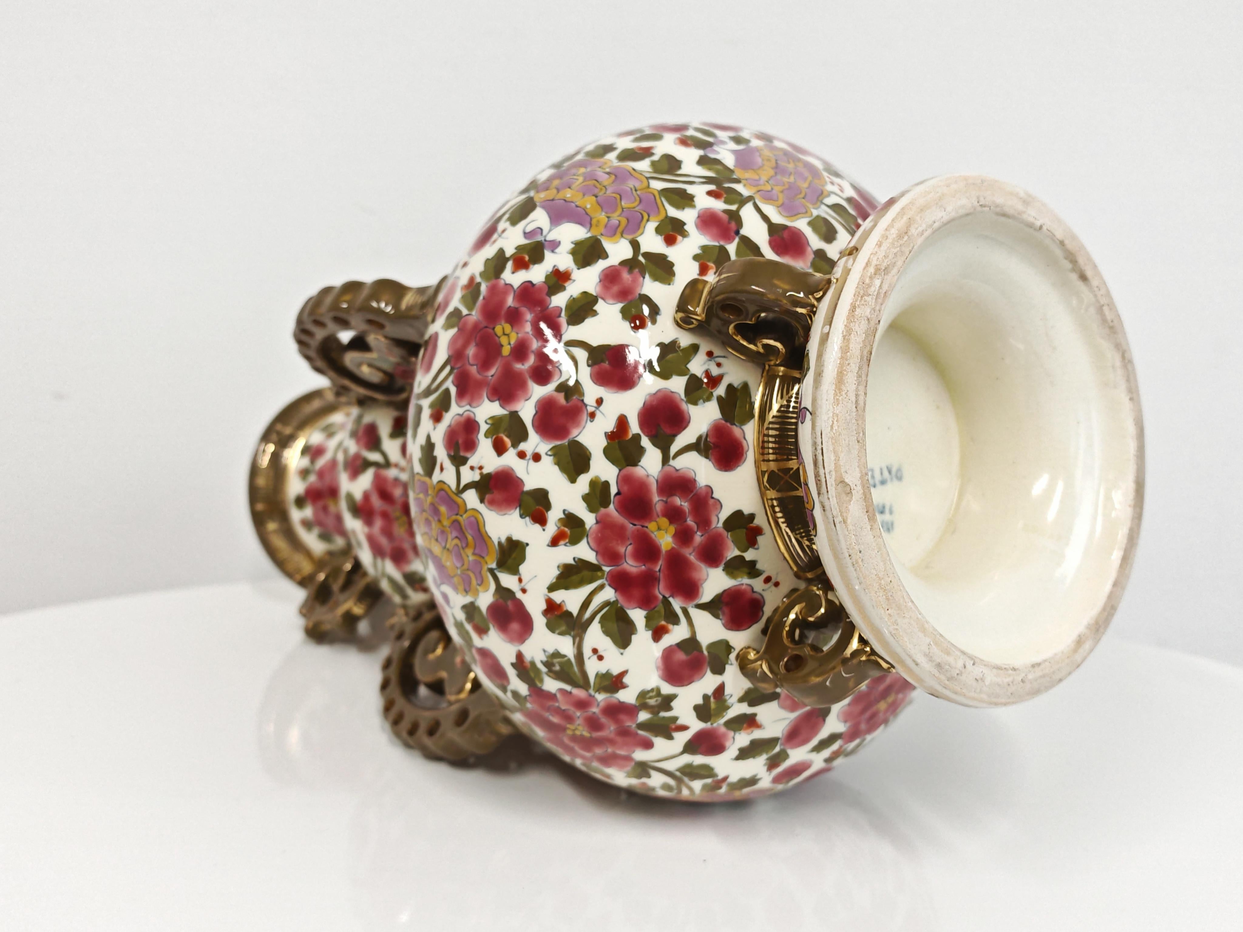 Grande vaso antico di Fischer Budapest, Ungheria, XIX secolo in vendita 2