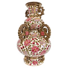 Large Antique Vase by Fischer Budapest, Hungary 19th Century