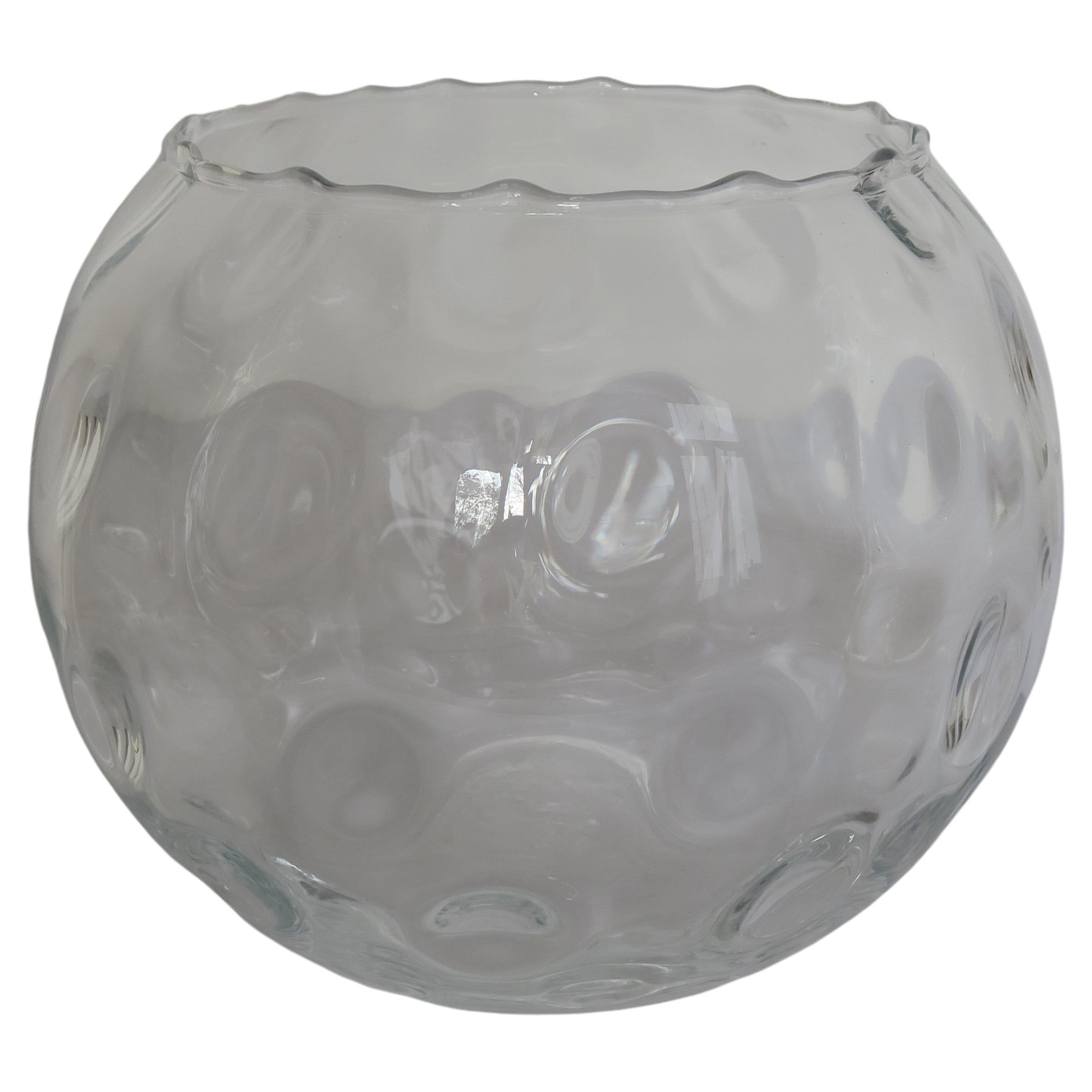 From a collection of glasses by Koloman Moser: extremely rare large fishbowl vase for the Wiener Werkstätte. Colorless glass, from top to bottom; optically blown. Decor Meteor. Made by Adolf Meyr`s nephew for E. Bakalowits sons - distributed by