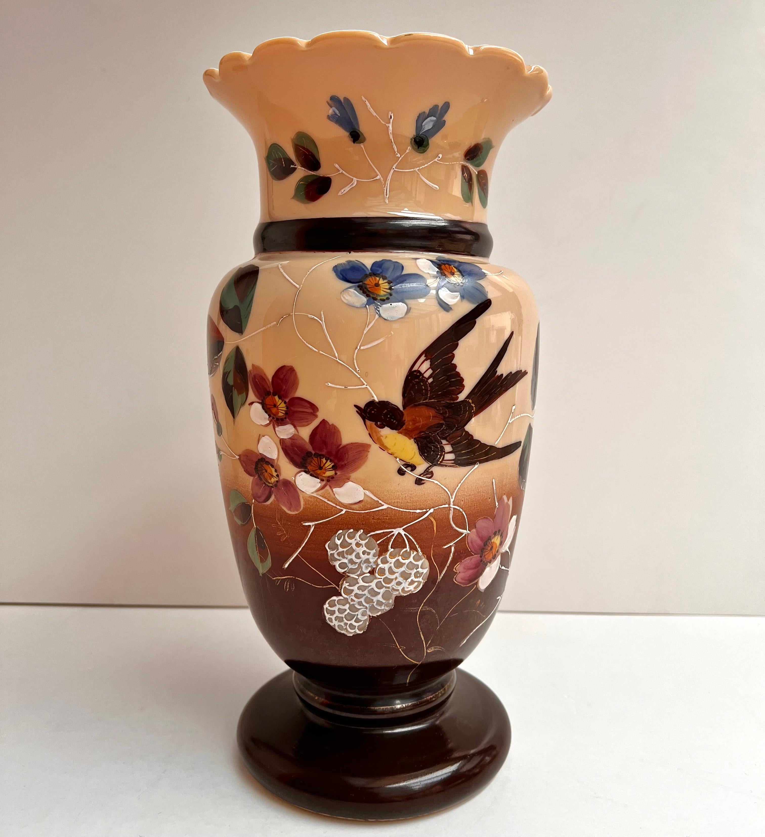 Mid-20th Century Large Antique Vase, France, Early 20th Century Opaline Glass Antique Vase For Sale
