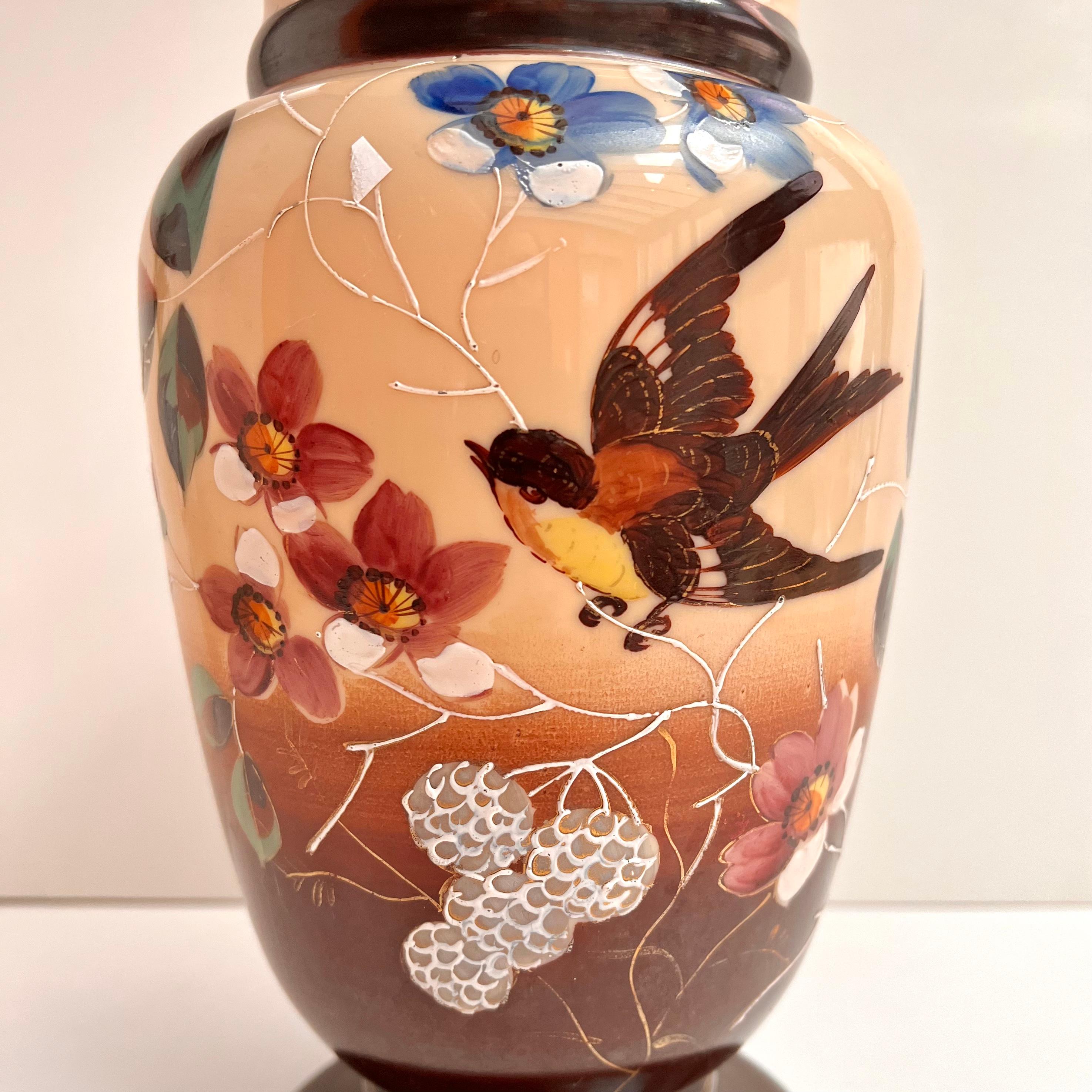 Large Antique Vase, France, Early 20th Century Opaline Glass Antique Vase For Sale 2