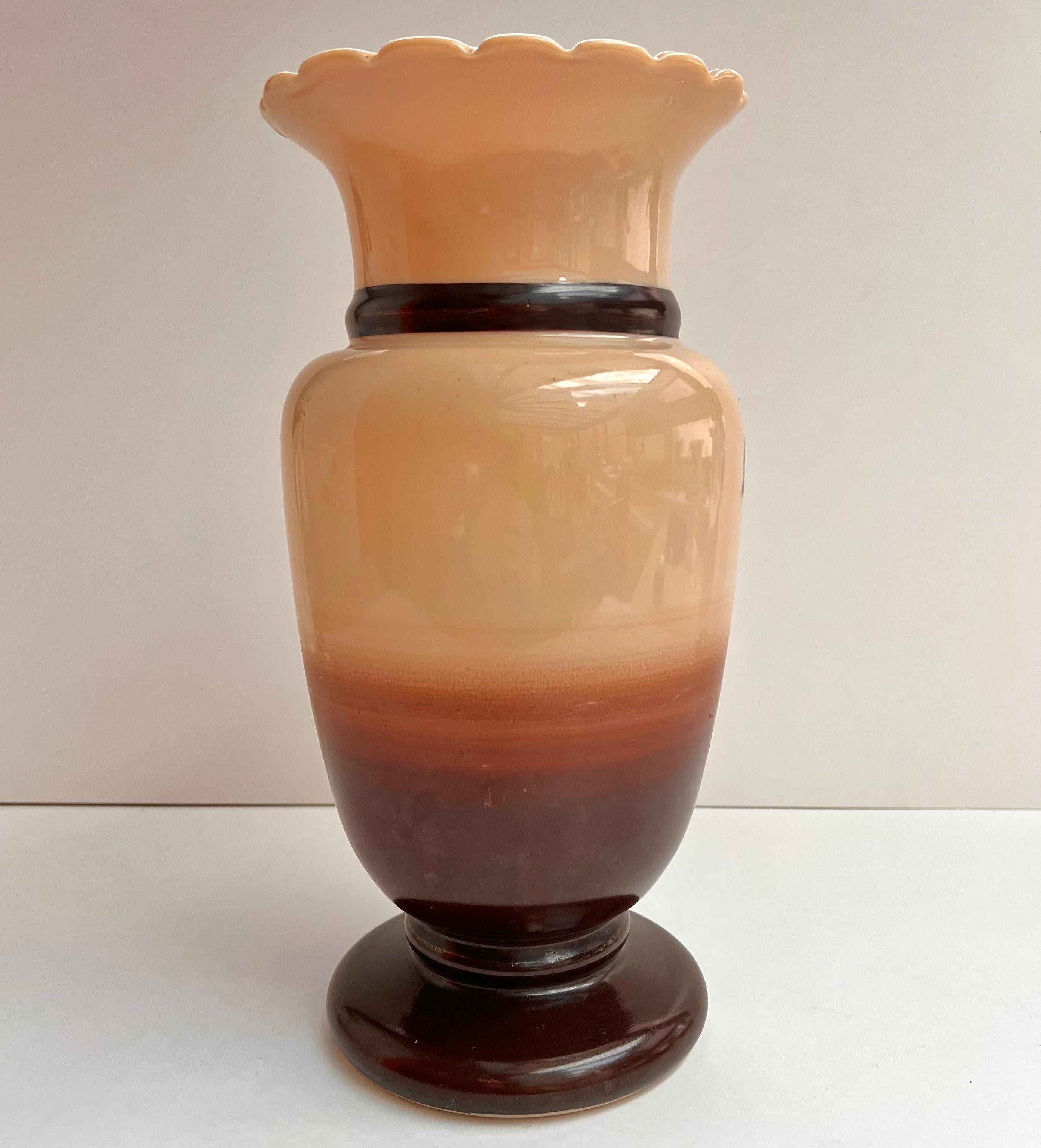 Large Antique Vase, France, Early 20th Century Opaline Glass Antique Vase For Sale 3