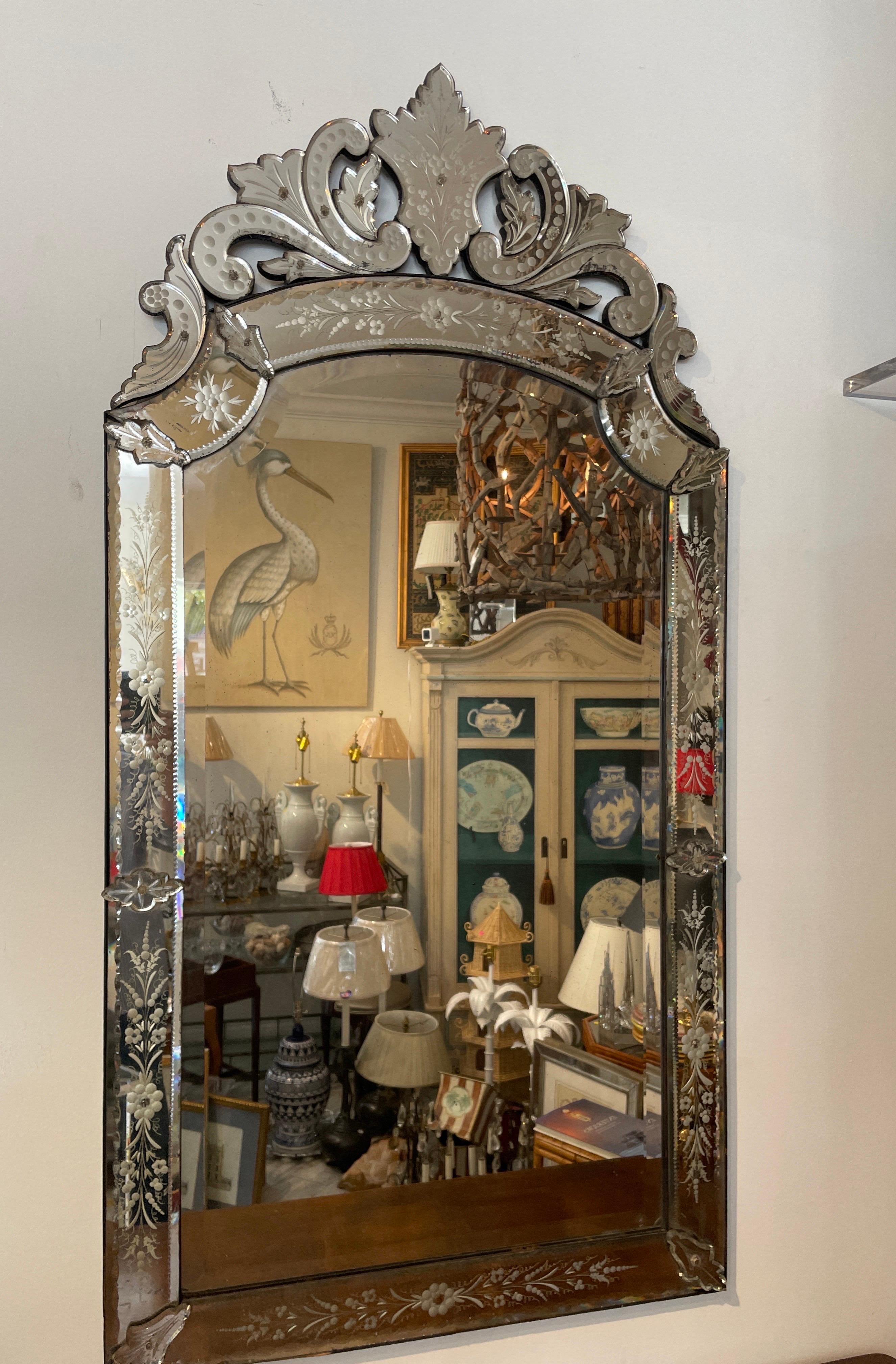 Grand miroir vénitien ancien en vente 5