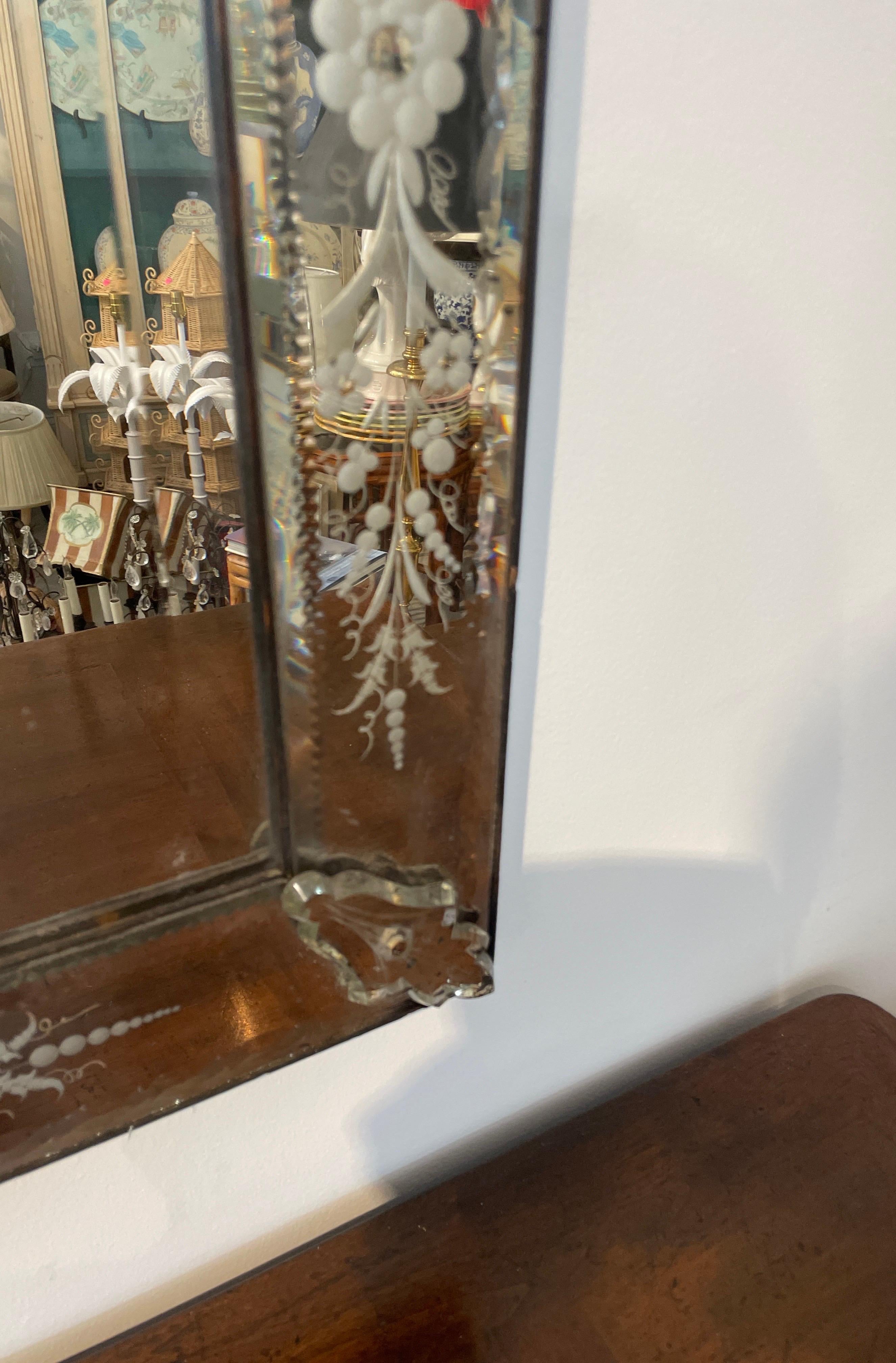 XIXe siècle Grand miroir vénitien ancien en vente