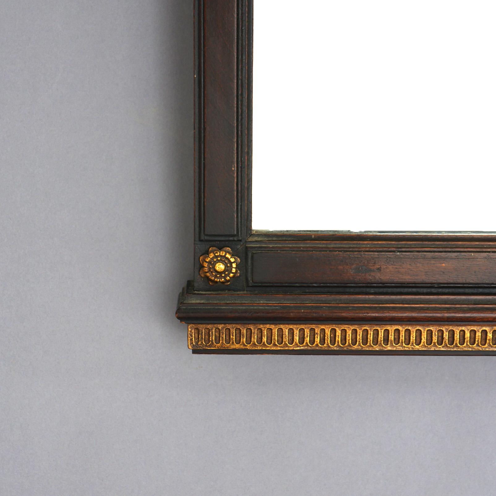 Large Antique Venetian Paint Decorated, Carved & Gilt Mahogany Wall Mirror c1920 For Sale 4