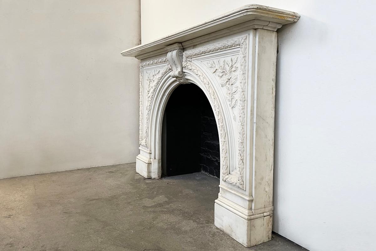 arched fireplace mantel