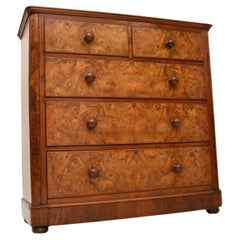 Large Antique Victorian Burr Walnut Chest of Drawers