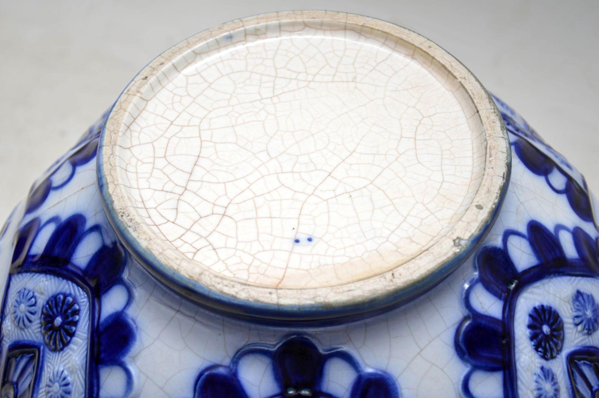 large pottery flower bowl