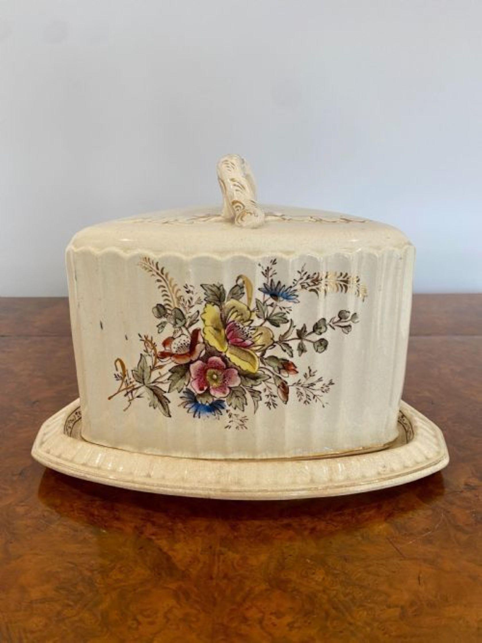 19th Century Large Antique Victorian Cheese Dish For Sale