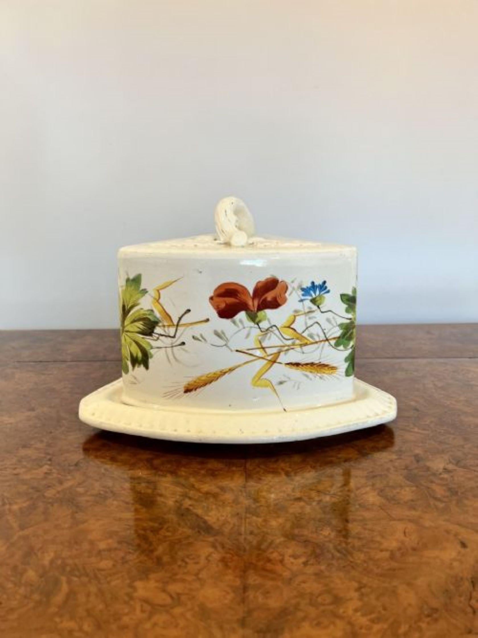 Ceramic Large antique Victorian cheese dish For Sale