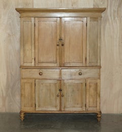 Large Antique Victorian circa 1880 Oak Housekeepers Cupboard Drawers Linen Pots