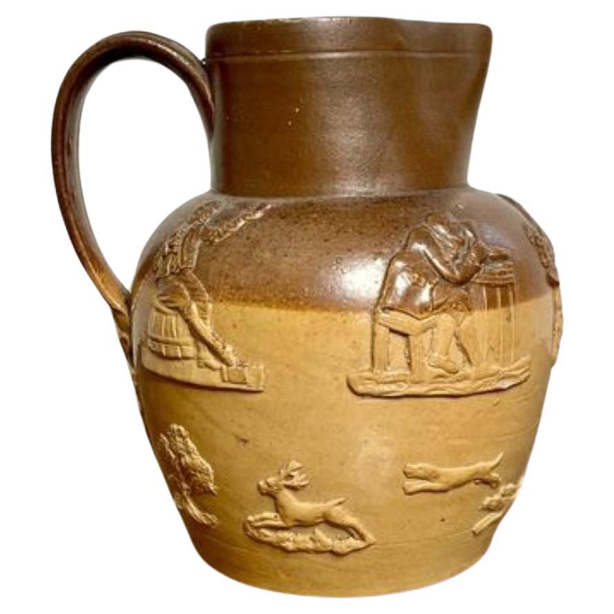 Large antique Victorian Doulton Lambeth harvest jug