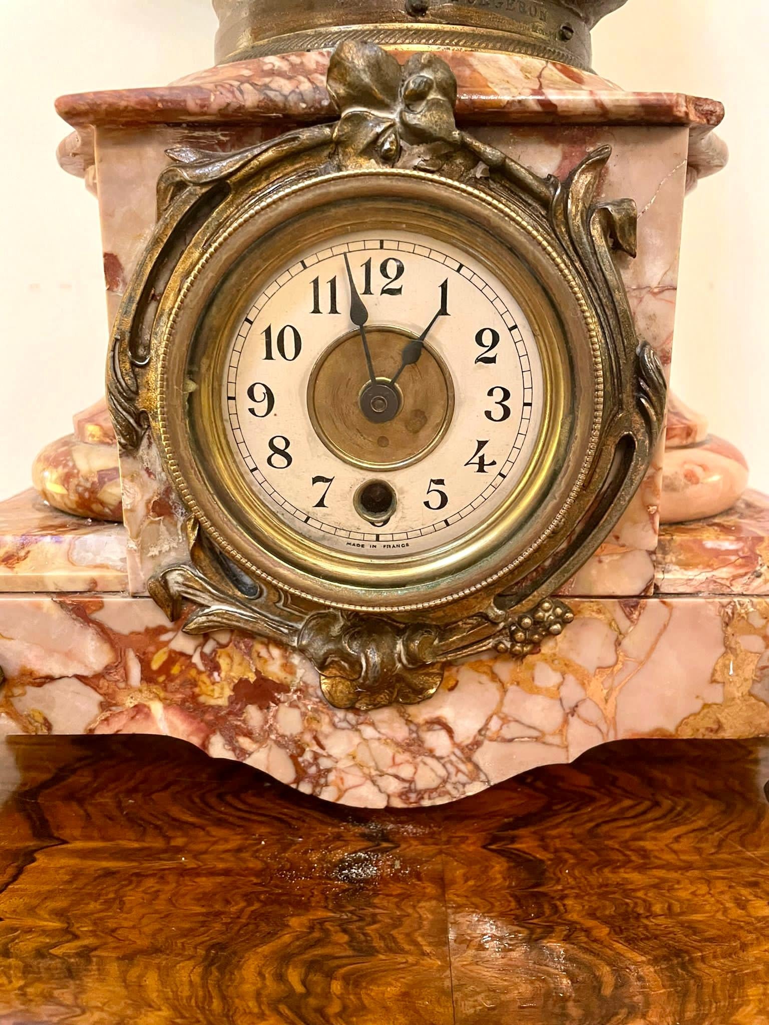 Large Antique Victorian French Mantel Clock For Sale 6