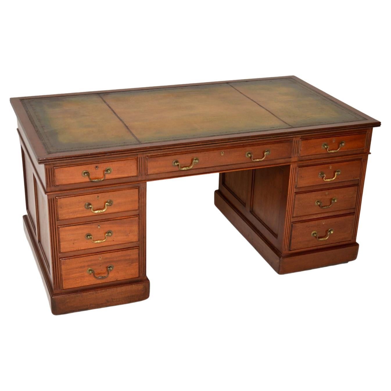 Antique Victorian Leather Top Writing Table / Desk at 1stDibs