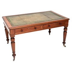 Large Antique Victorian Leather Top Writing Table / Desk