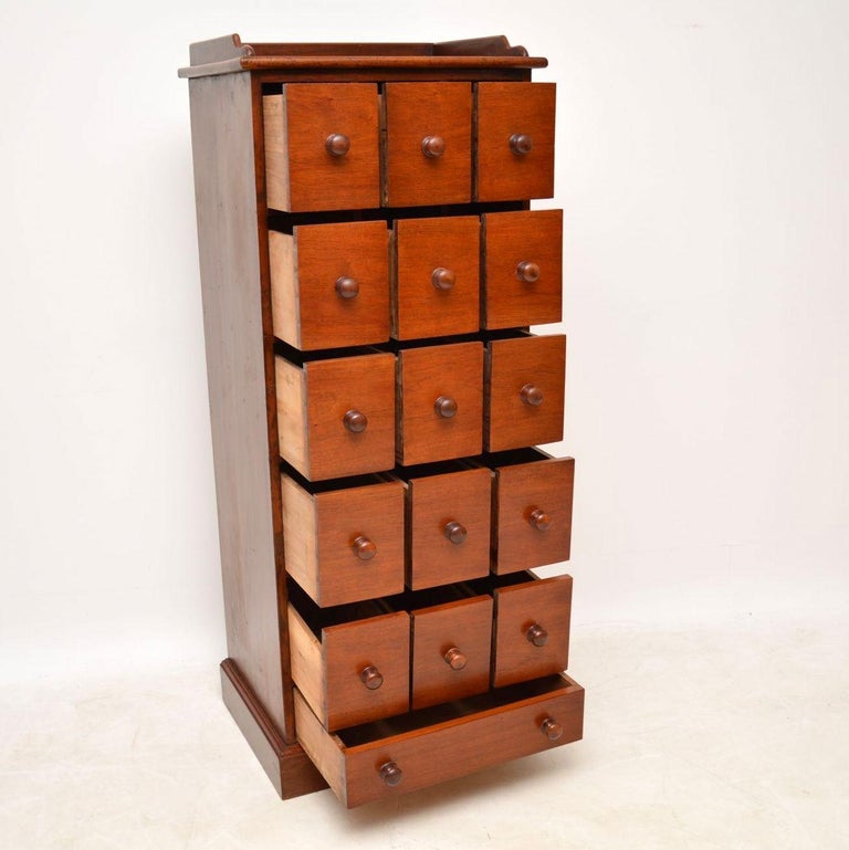 Large Antique Victorian Mahogany Apothecary Chest of Drawers at 1stDibs