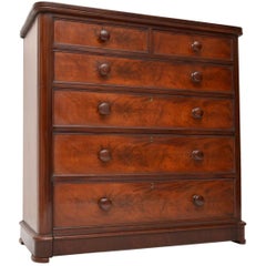 Large Antique Victorian Mahogany Chest of Drawers