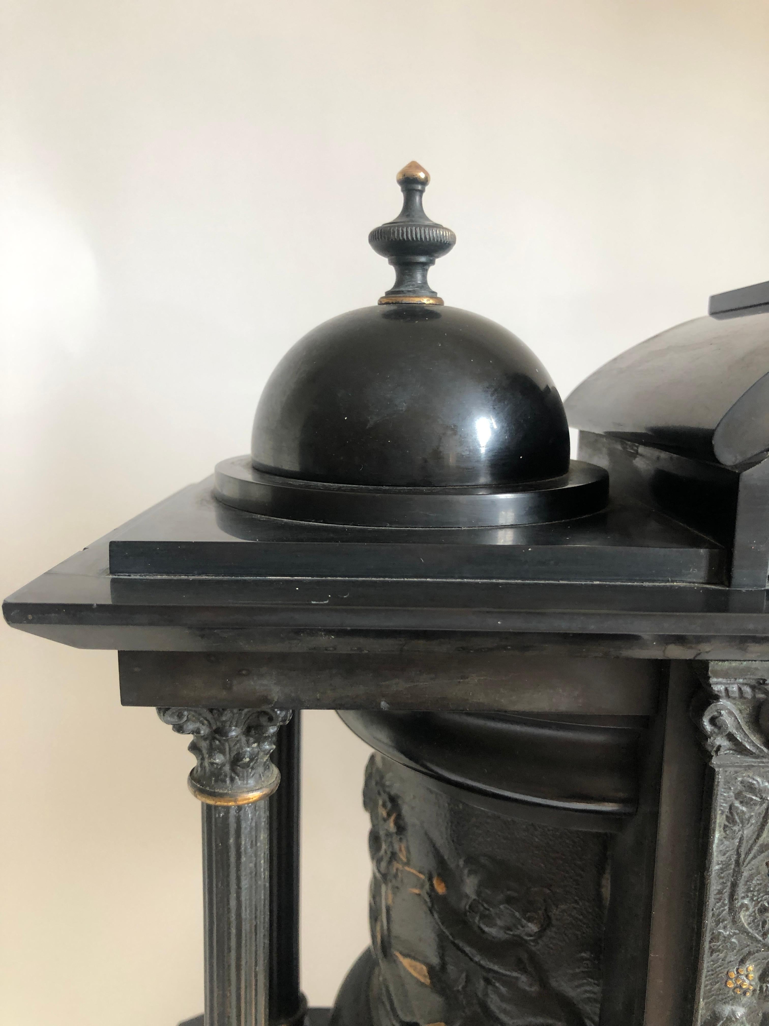 marble mantel clock antique