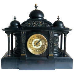 Large Antique Victorian Marble Mantle Clock