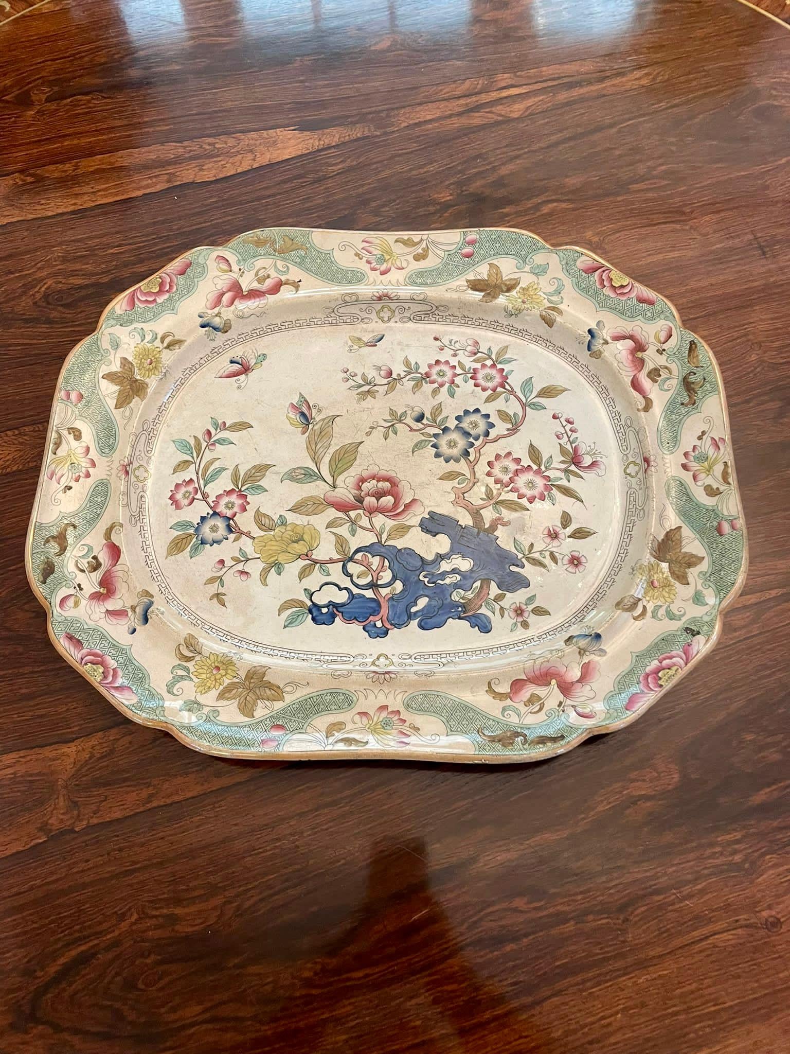 English Large Antique Victorian Meat Plate For Sale