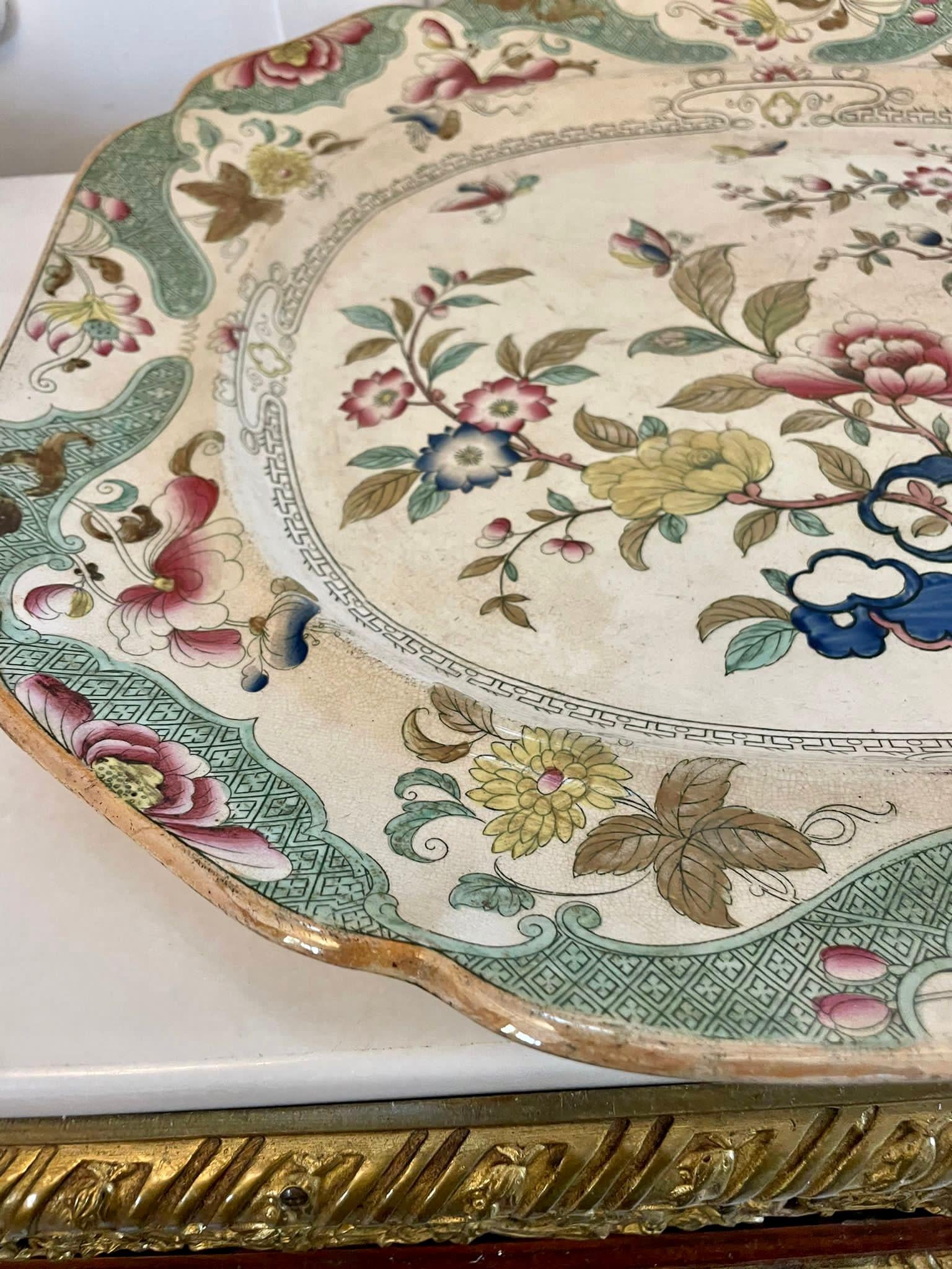 Grande assiette à viande victorienne ancienne en vente 3