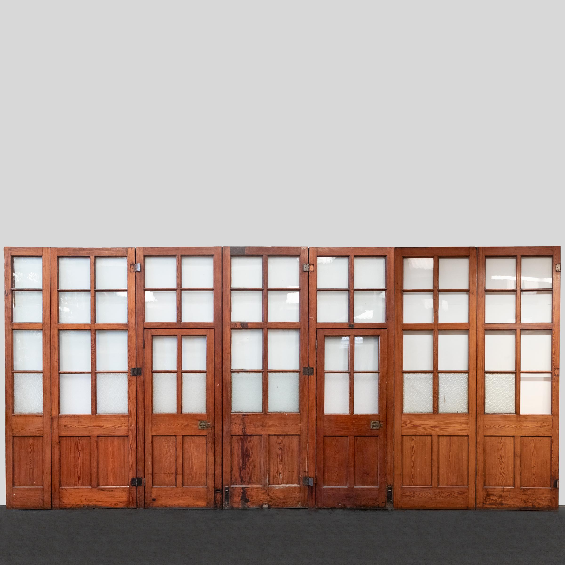 Large Antique Victorian Modular Glazed Room Divider  Partition Doors For Sale 8